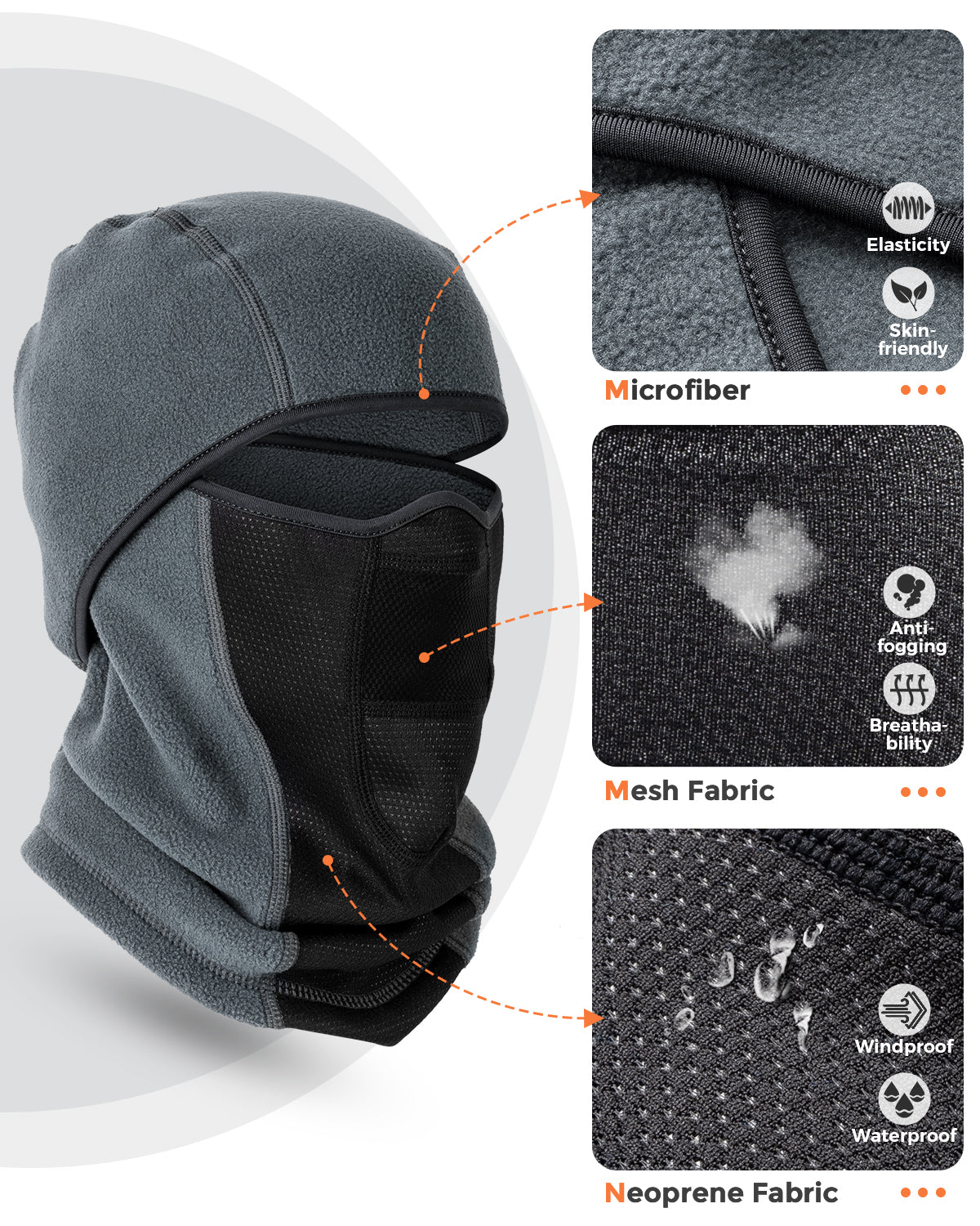 VULKIT Balaclava BA100 passamontagna pile grigio