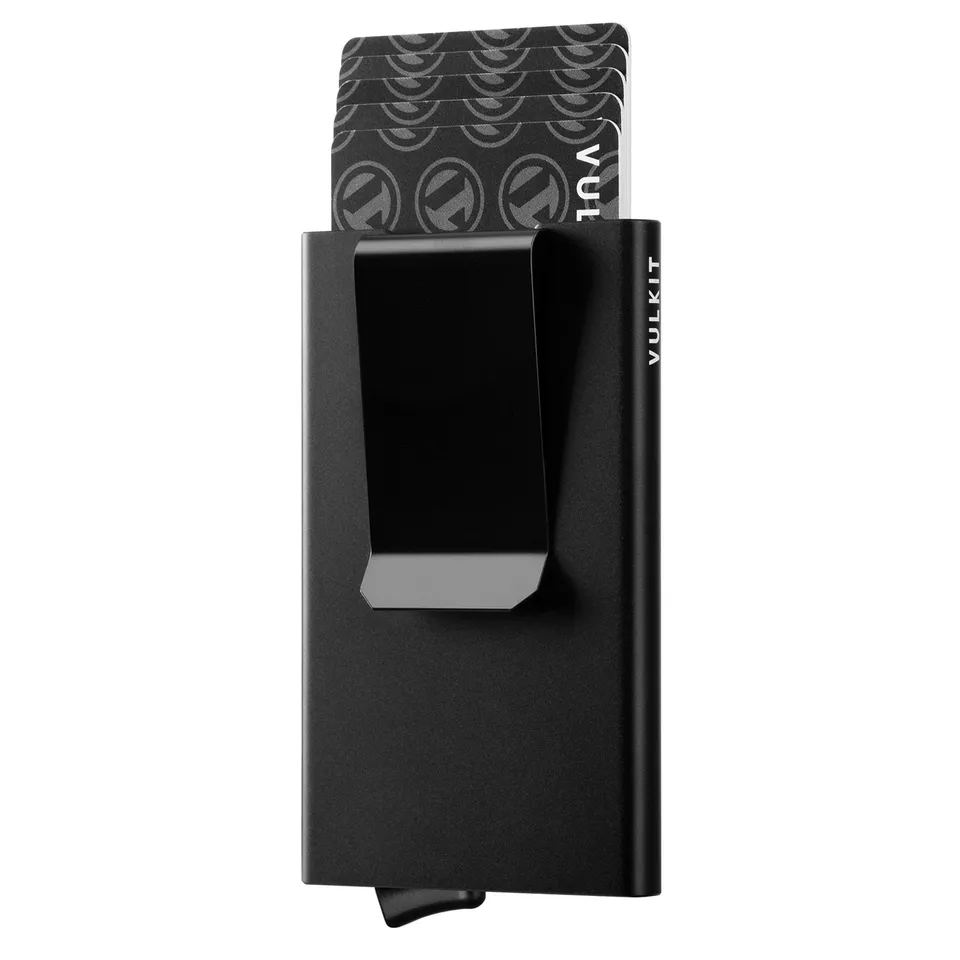 VULKIT VC100 Portacarte Alluminio Nero Senza Fermasoldi RFID