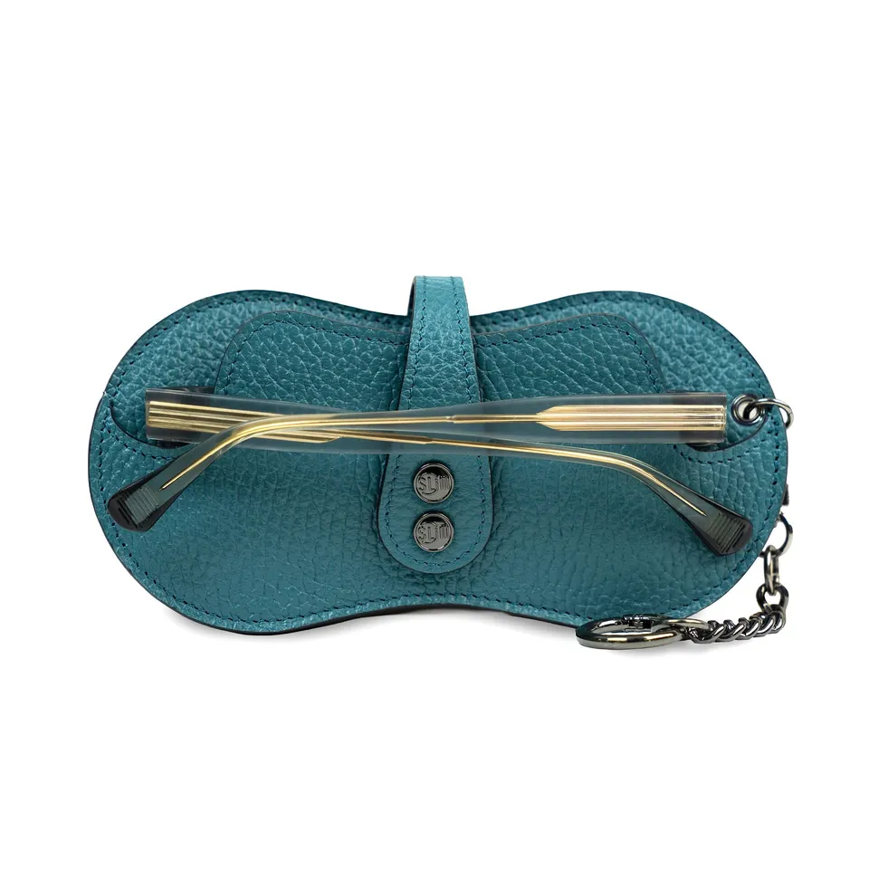 SLim Vision Bottalato Petrolio portaocchiali pelle