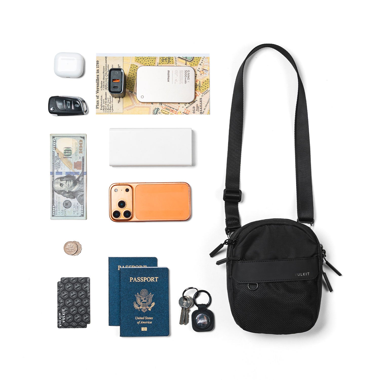 VULKIT VB115 City Flux Tracolla 1,3L Nero Compatta