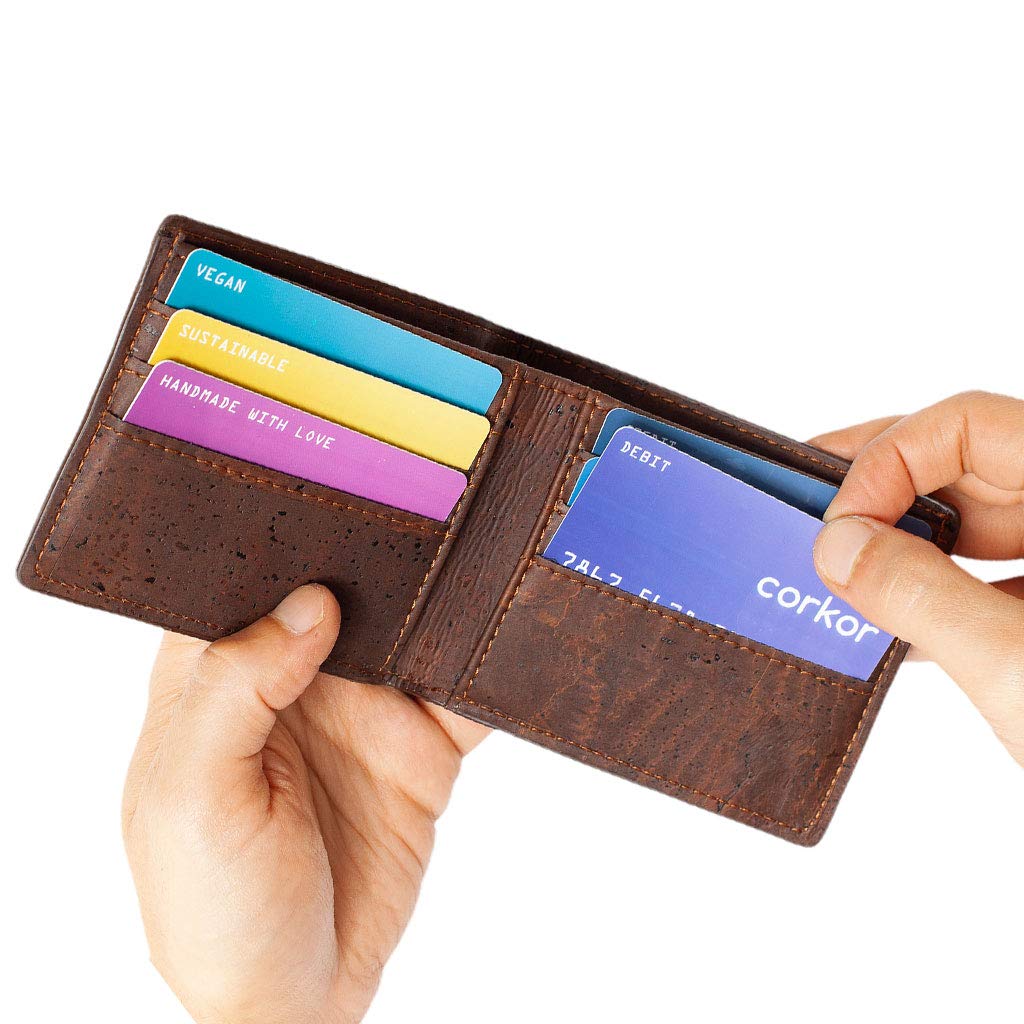 Corkor Wallets portafoglio sughero marrone chiaro RFID