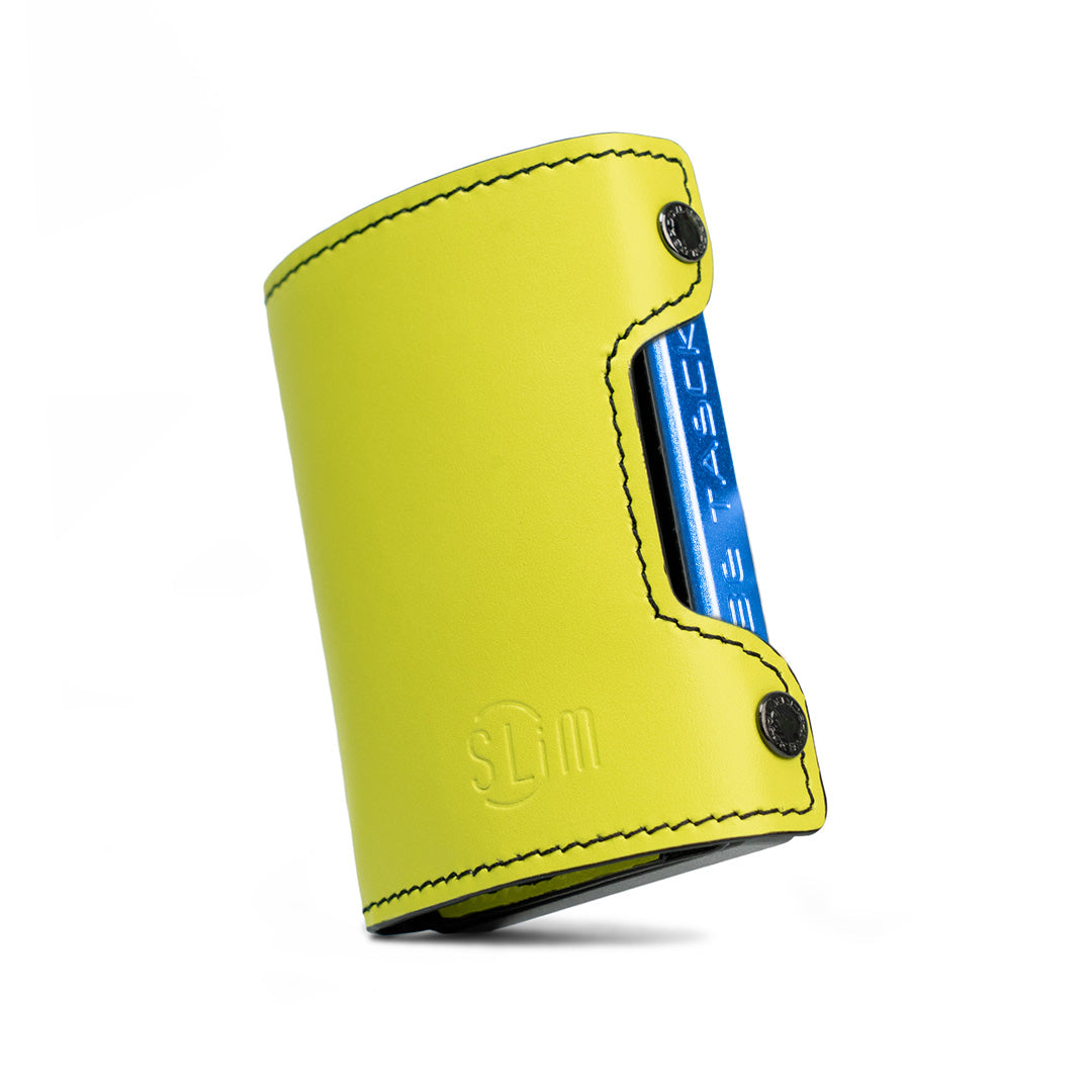 SLim Be Tasck portafoglio pelle liscia lime nero