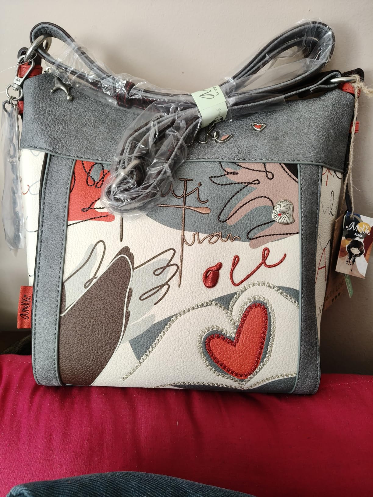 Anekke Mediterranean Ole borsa a tracolla 30x28 cm stampa artistica