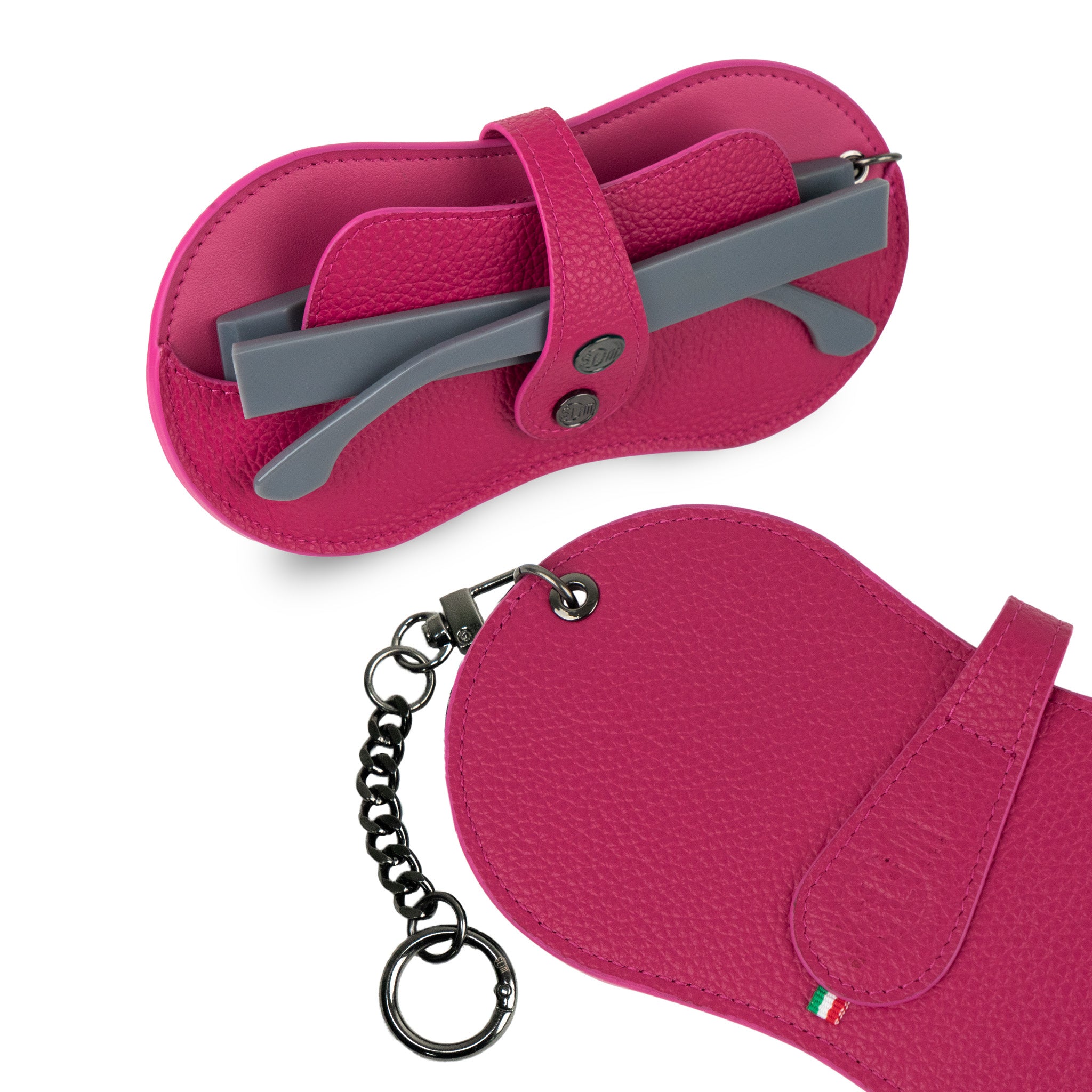 SLim Vision Portaocchiali Pelle Bottalato Fucsia