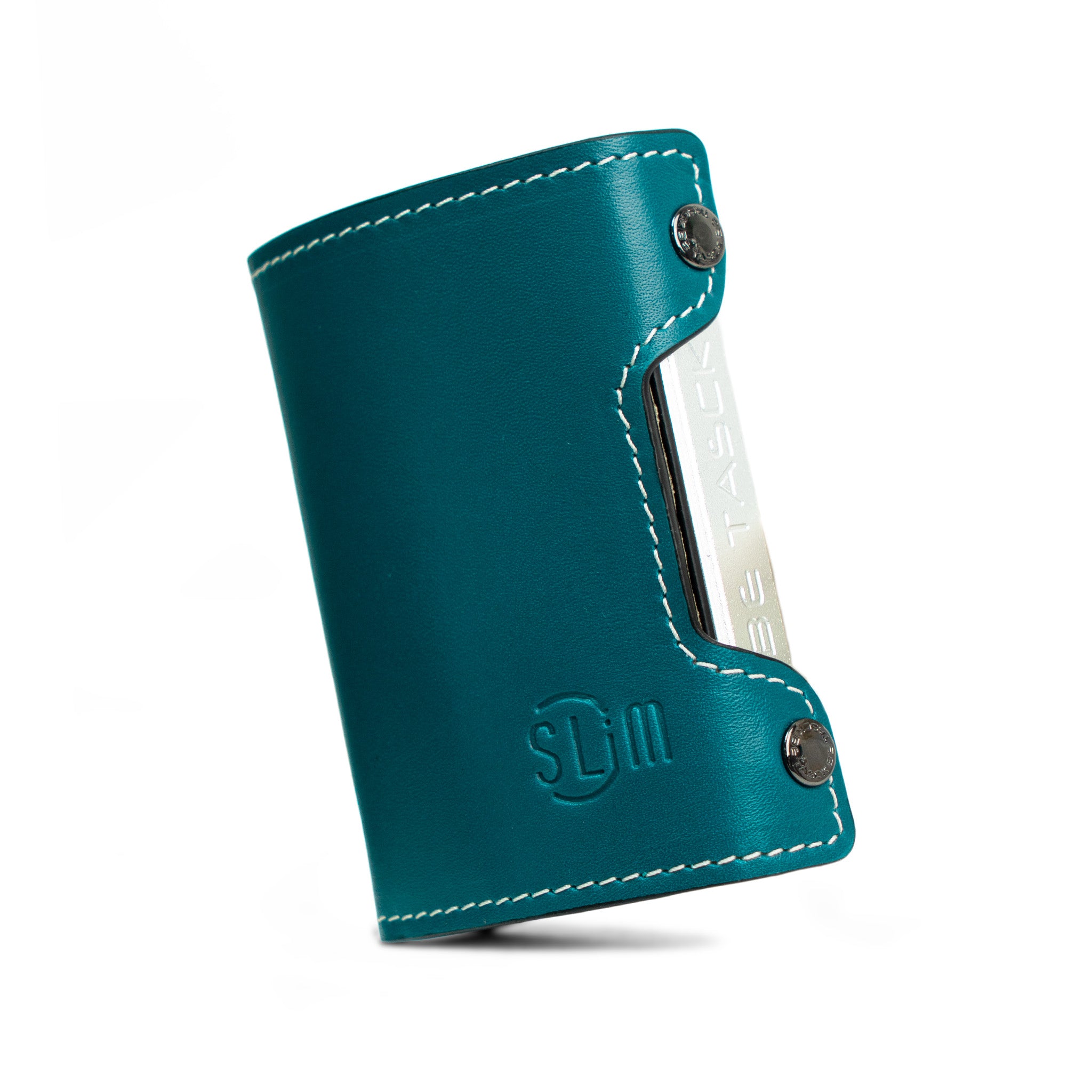 SLim Be Tasck Petrolio portafoglio pelle liscia multicolor