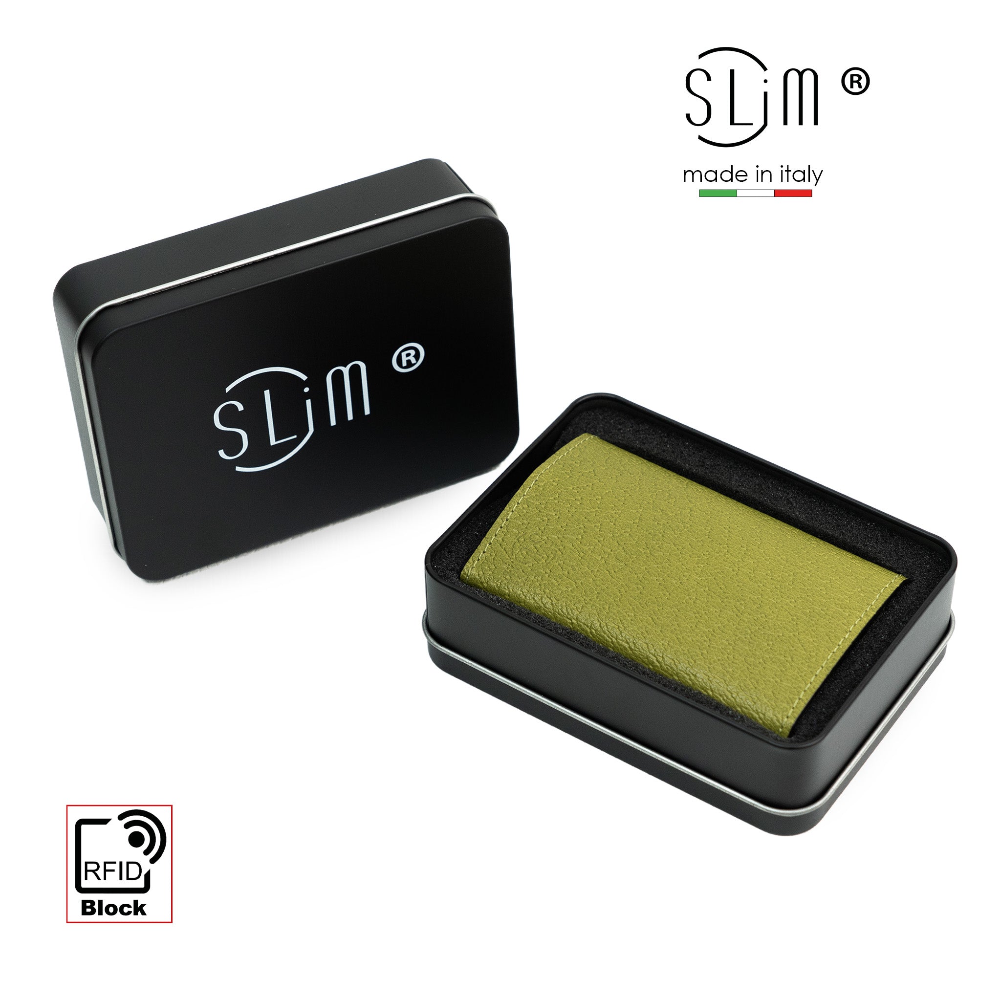 SLim Touch Verde Pistacchio portafoglio cinghialino