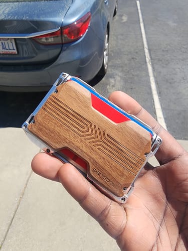 Dango A-Series placca portafoglio legno noce RFID