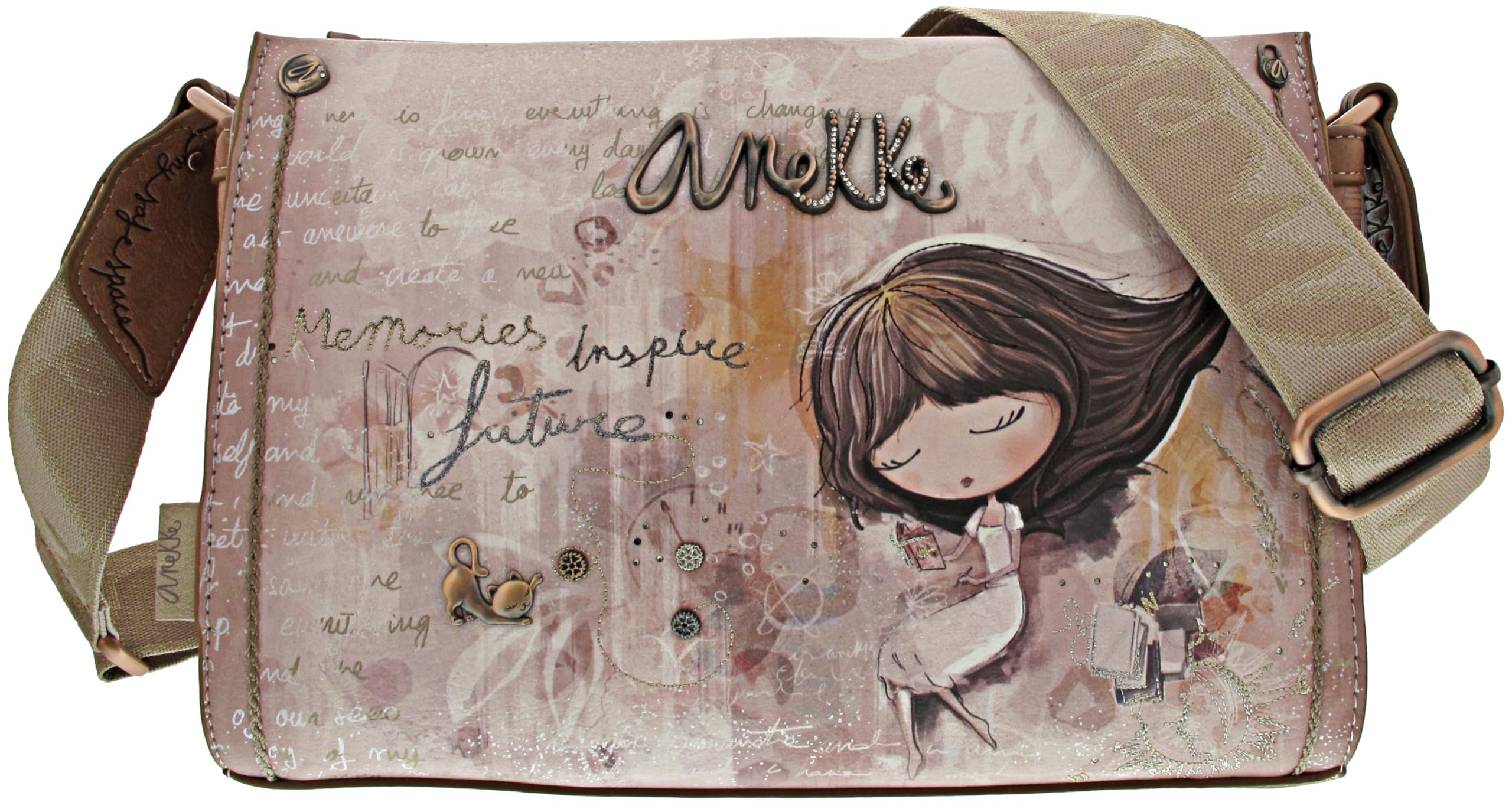 Anekke Memories borsa a tracolla media ricamata