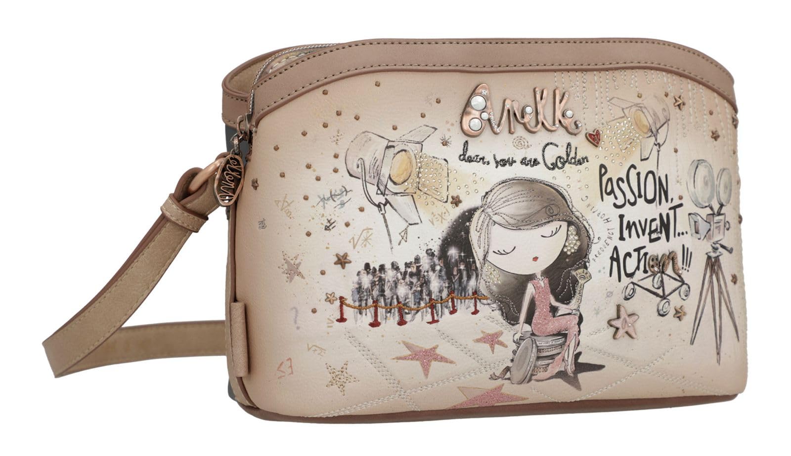 Anekke Hollywood Borsa Crossbody 3 Scomparti Blu M