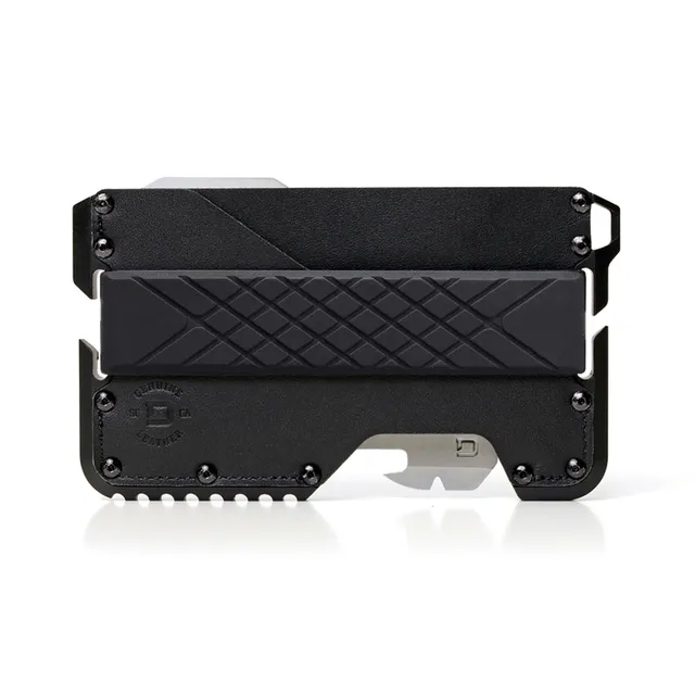 Dango T01 Tactical portafoglio alluminio pelle Jet Black