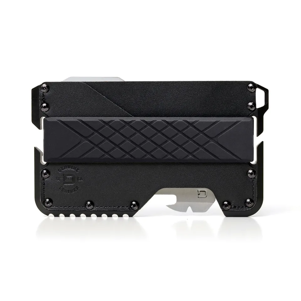 Dango T01 Tactical portafoglio alluminio pelle Jet Black