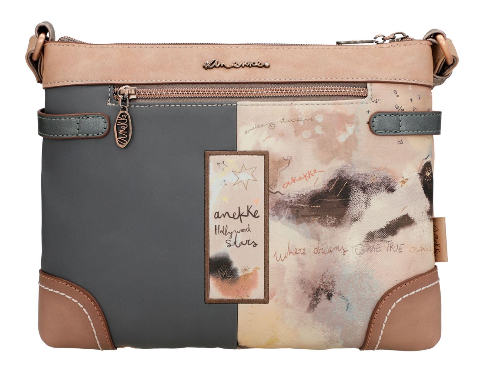 Anekke Hollywood Rettangolare Borsa a Tracolla 28x22 cm Blu