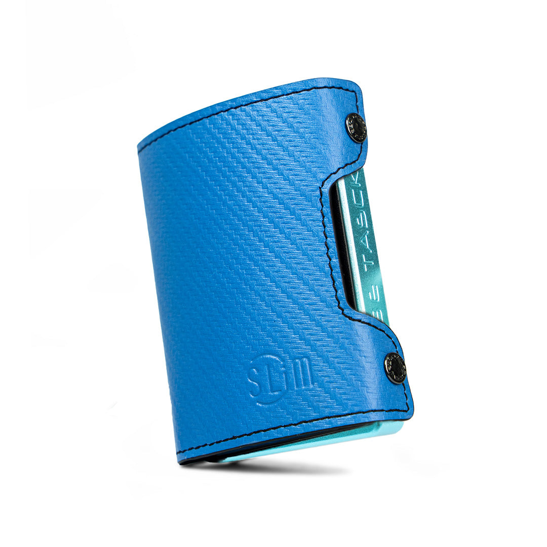 SLim Be Tasck Carbon Portafoglio Frame Azzurro compatto RFID