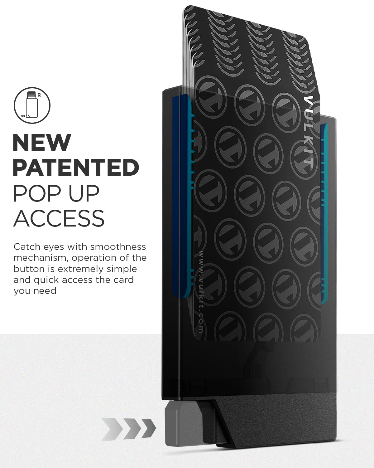 VULKIT VC400 Portacarte Alluminio Slim Nero RFID