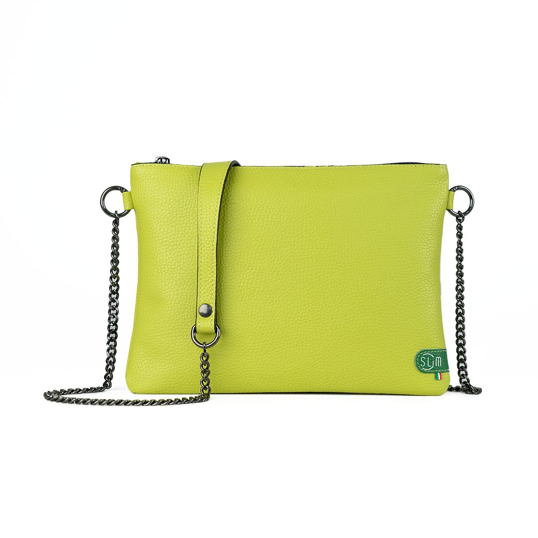 SLim Pochette Polsiera pelle crazy sabbia clutch compatta