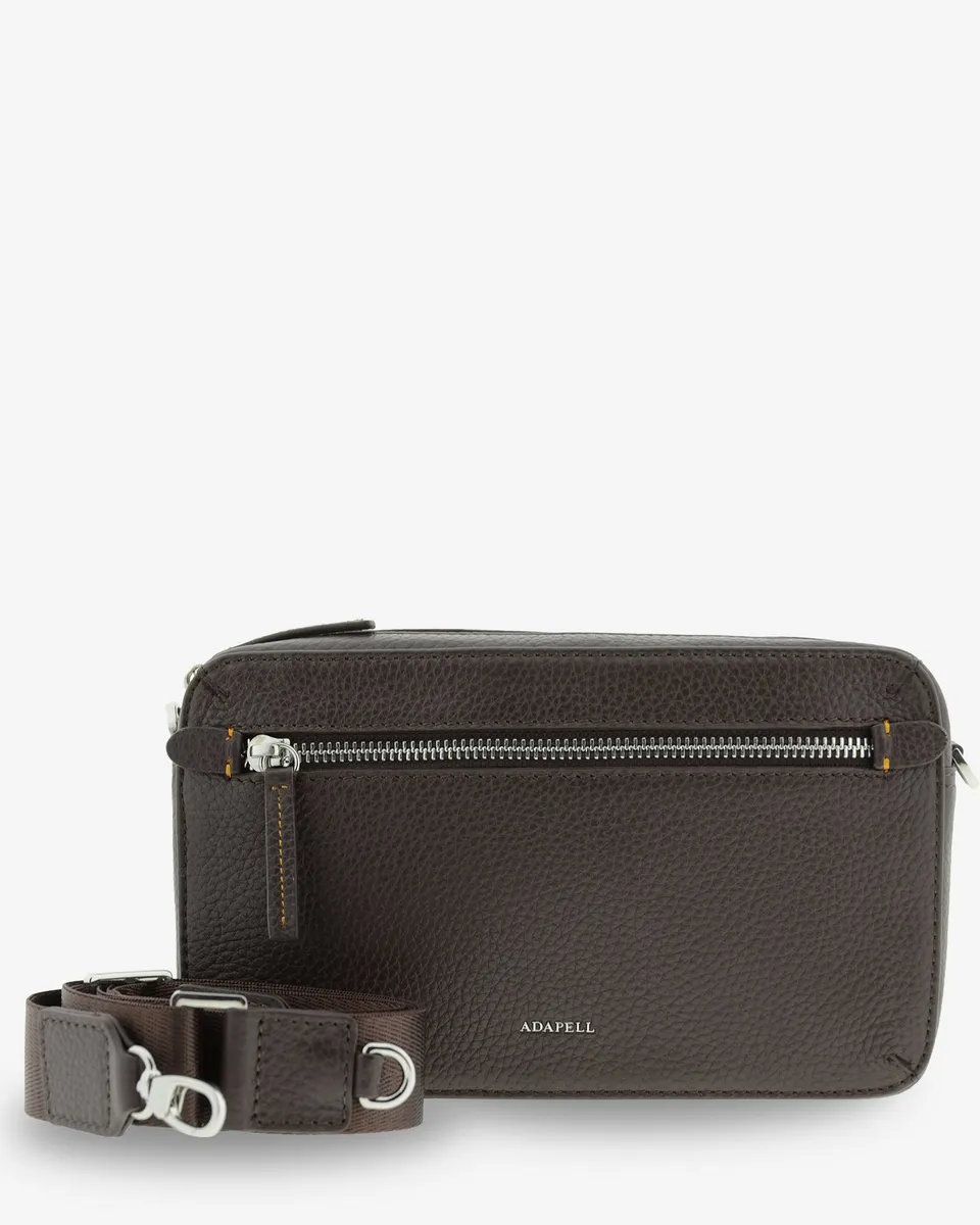 Adapell Nexo borsa tracolla pelle nero RFID orizzontale