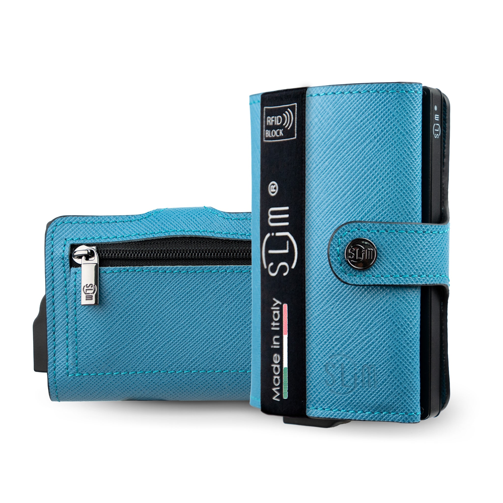 SLim Saffiano Portafoglio Saffiano Nero RFID 12 Carte