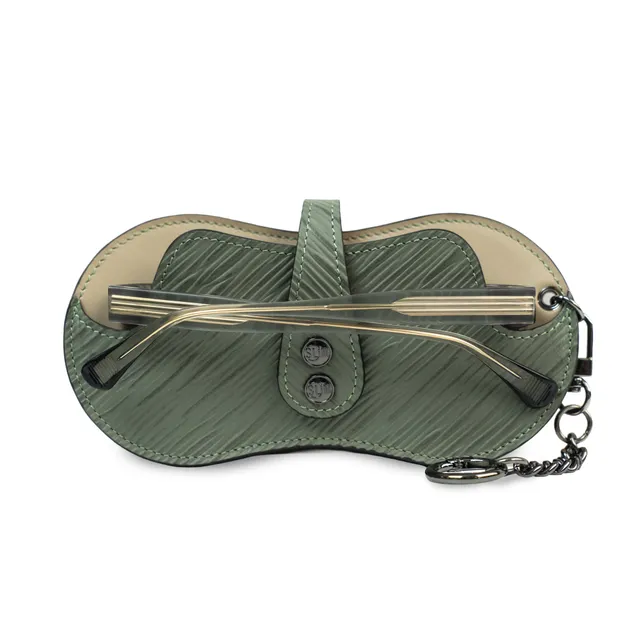 SLim Vision Portaocchiali pelle epi verde con necklace