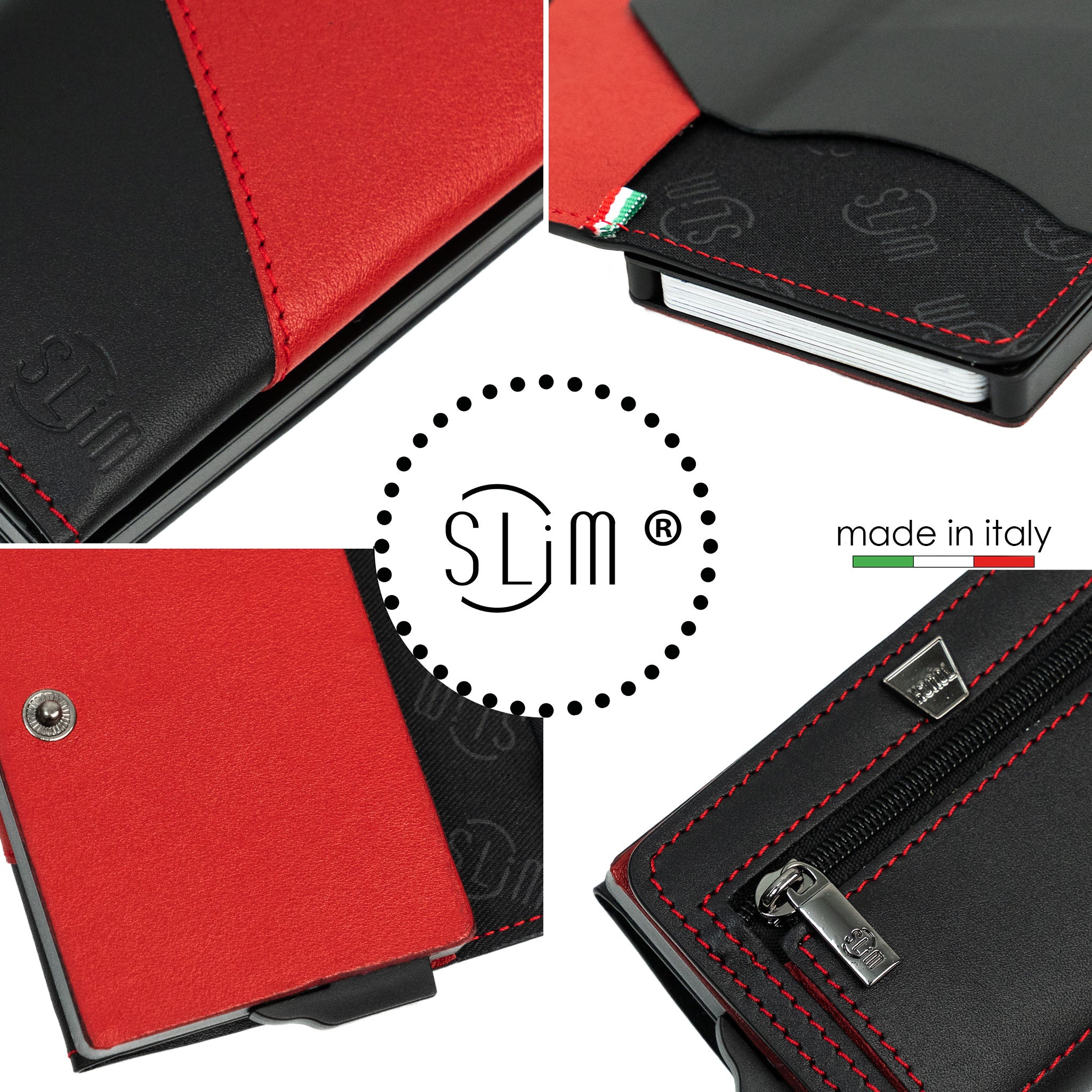 SLim Touch Portafoglio Rossonero Bicolor RFID