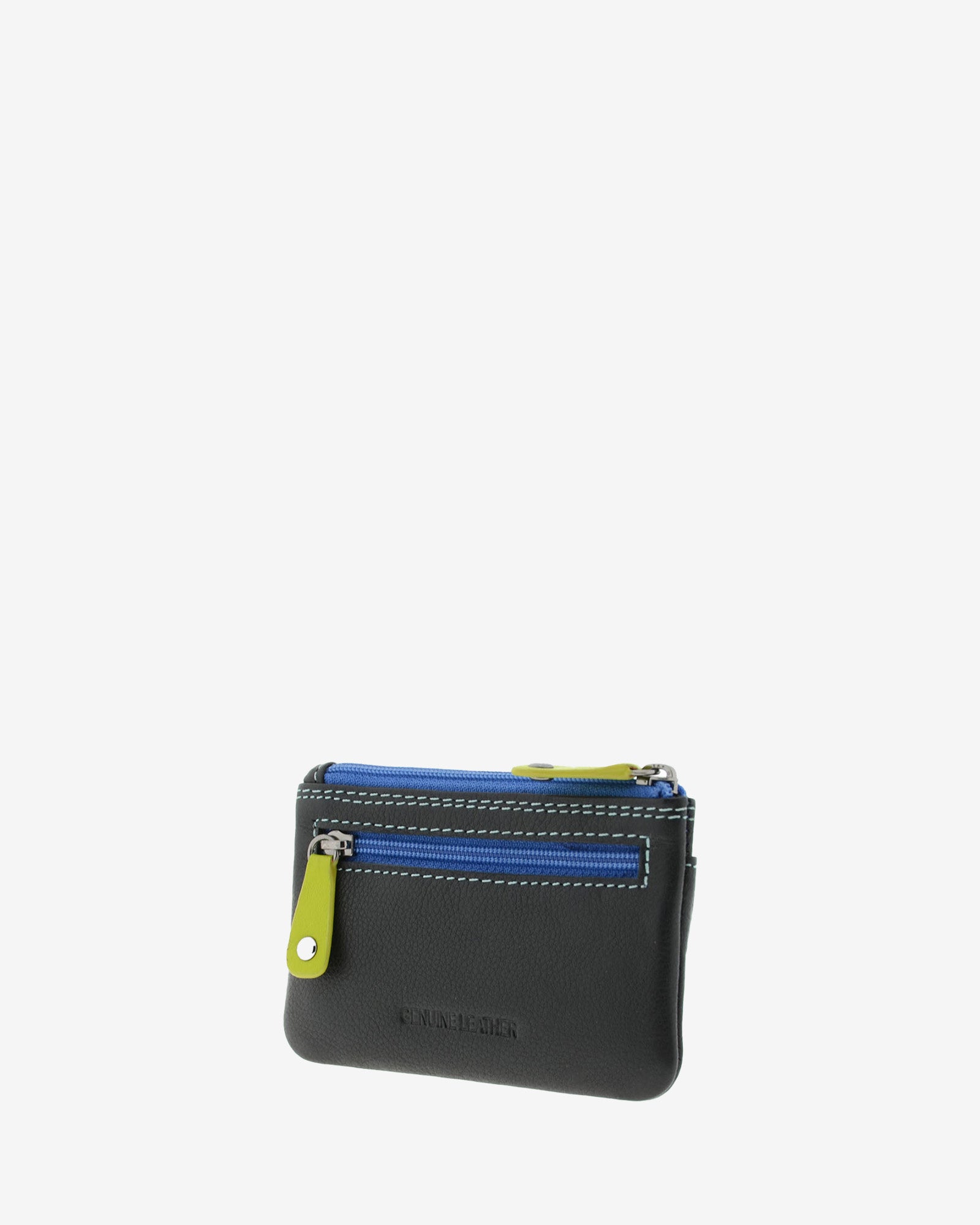 Adapell 8047 portamonete pelle nero doppia zip sottile