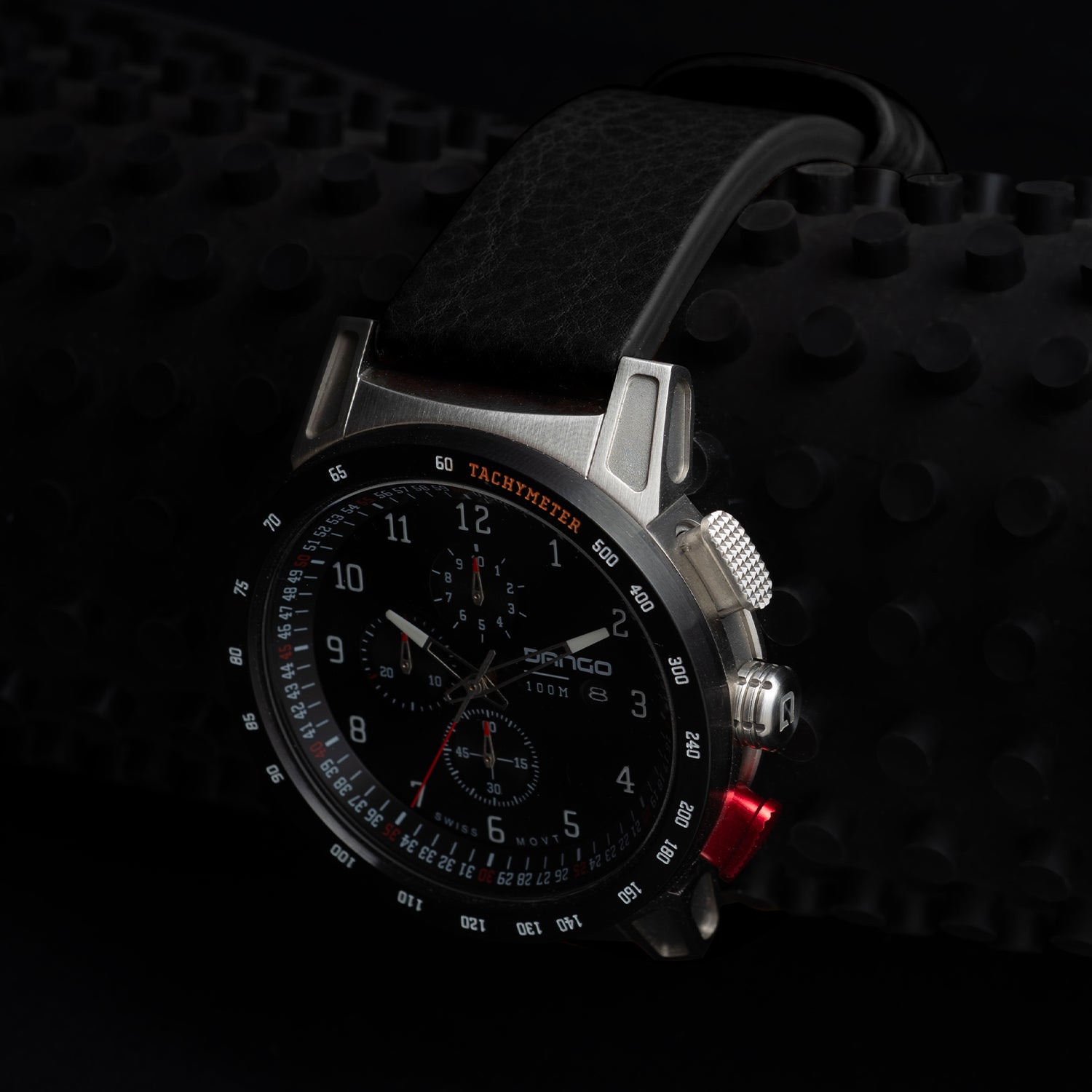 Dango CR-01 cronografo uomo 45mm pelle Jet Black