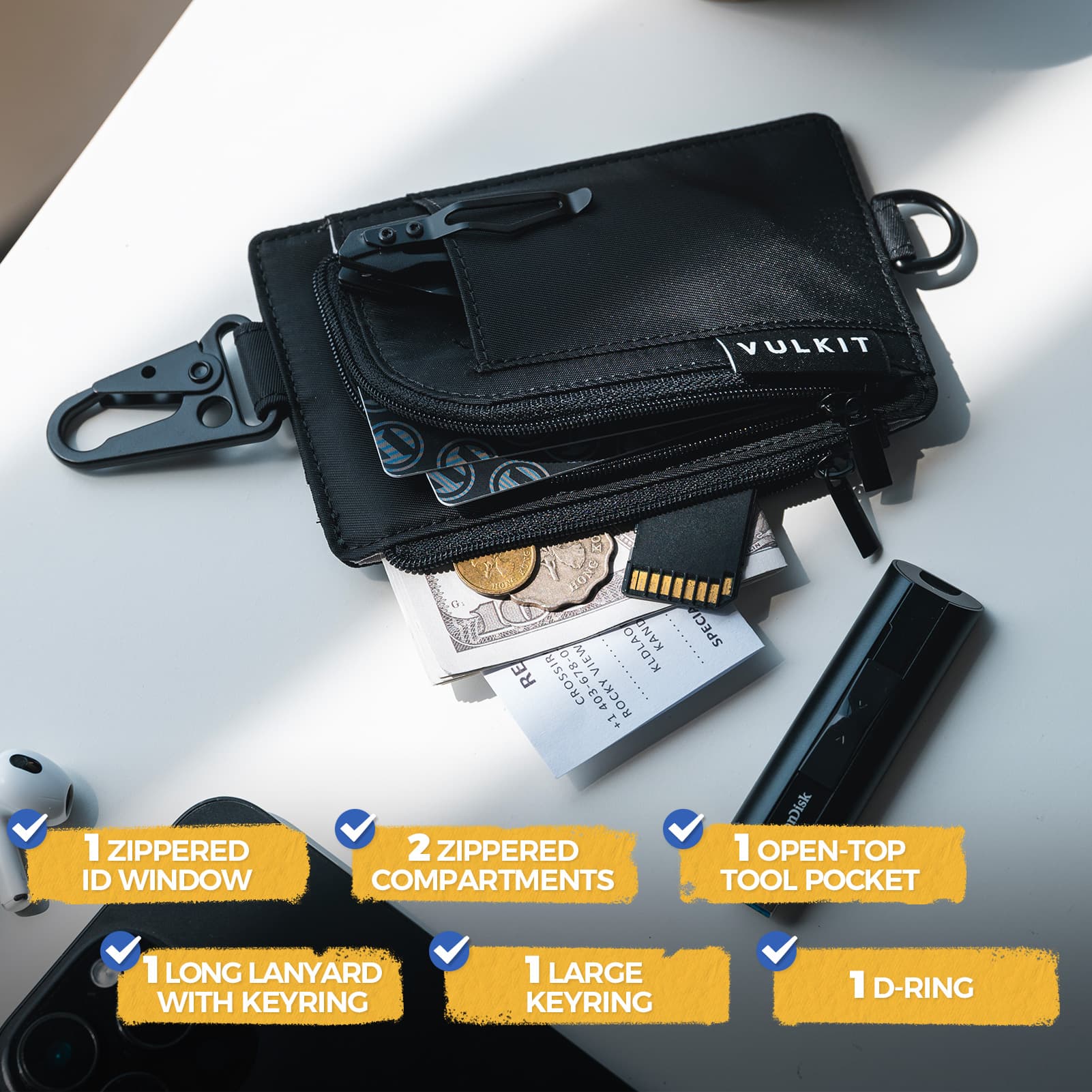 VULKIT Card Holders VW137 portacarte Shadow-Trek RFID