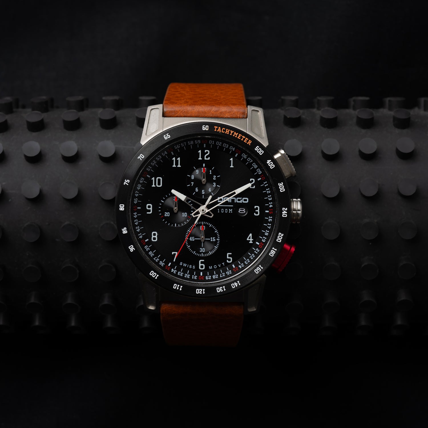 Dango CR-01 orologio cronografo pelle marrone