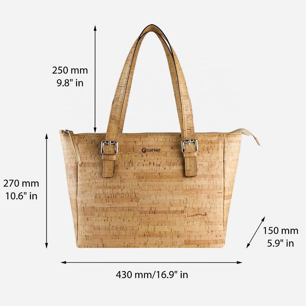Corkor Bags Borsa a Mano e Tracolla Sughero Rustico