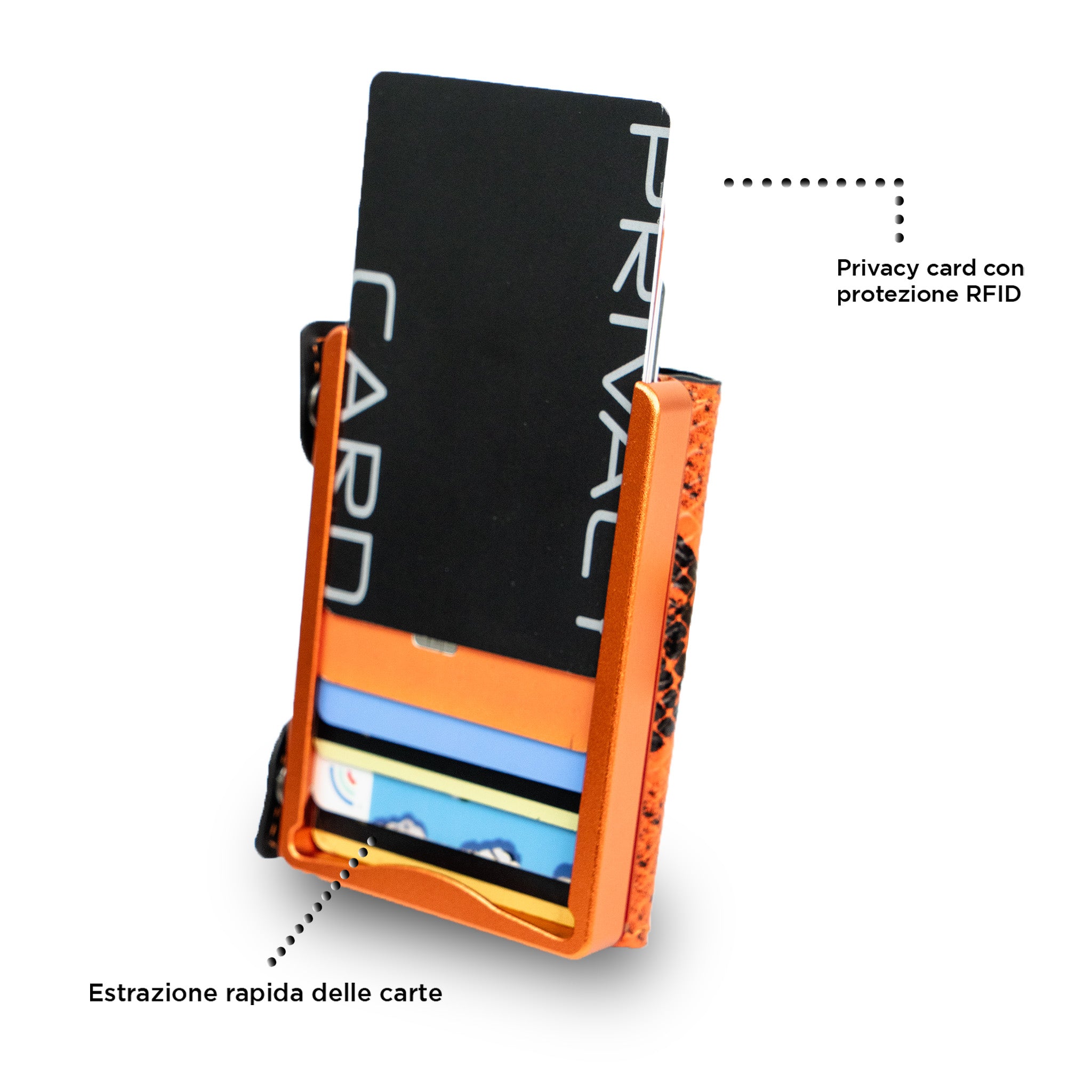 Be Tasck Rettile Portacarte Pelle Arancio RFID