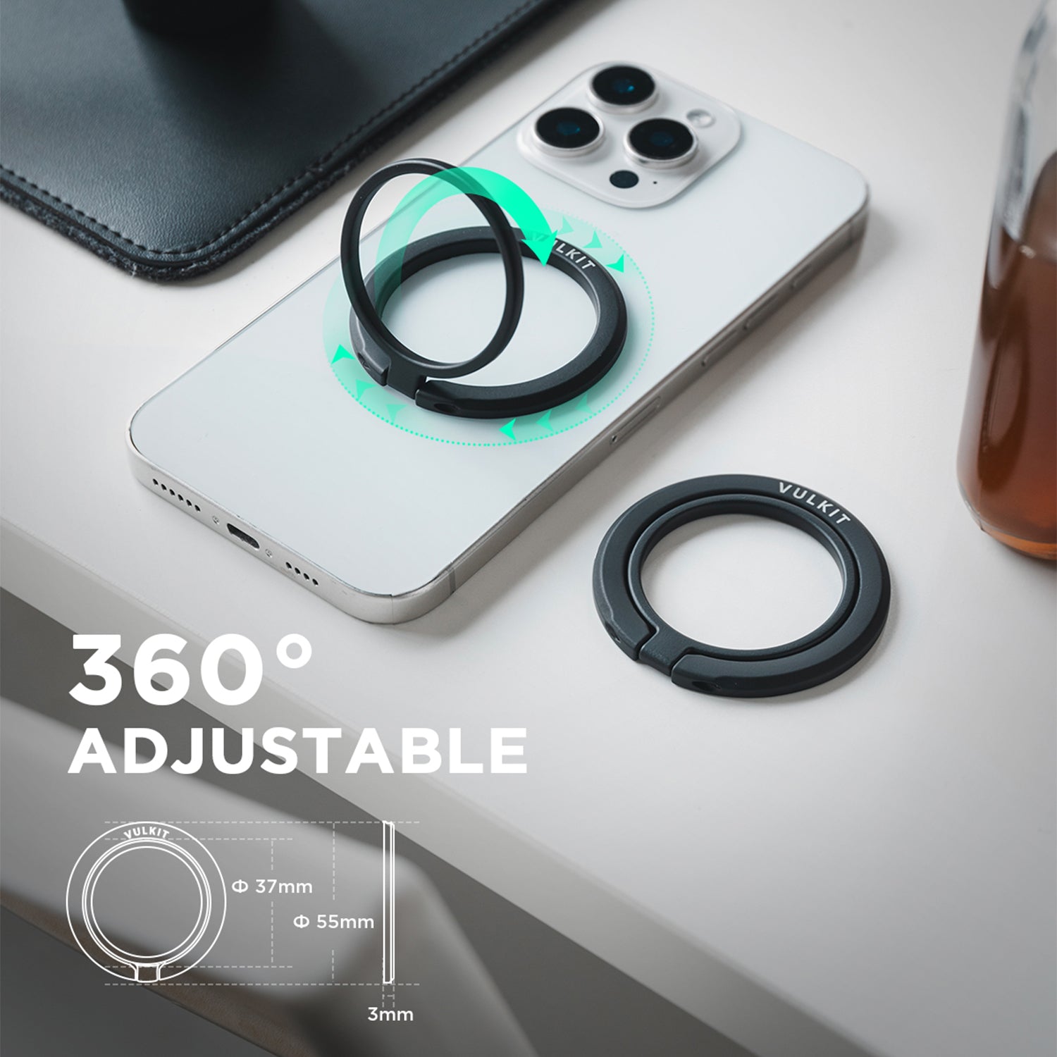 VULKIT Tech VPA120 anello telefono nero MagSafe 360°