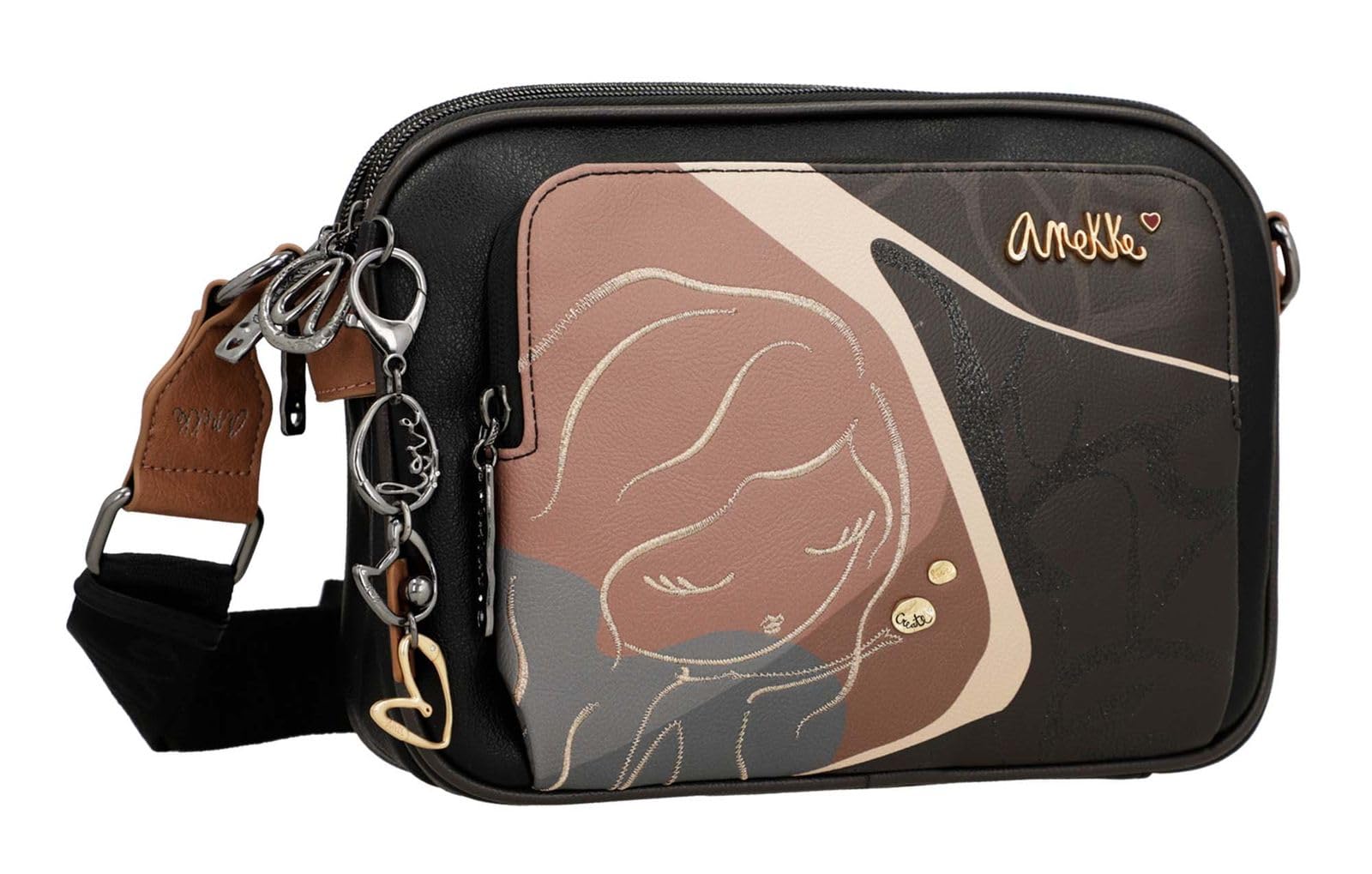 Anekke Real Heartbeat borsa a tracolla 3 scomparti