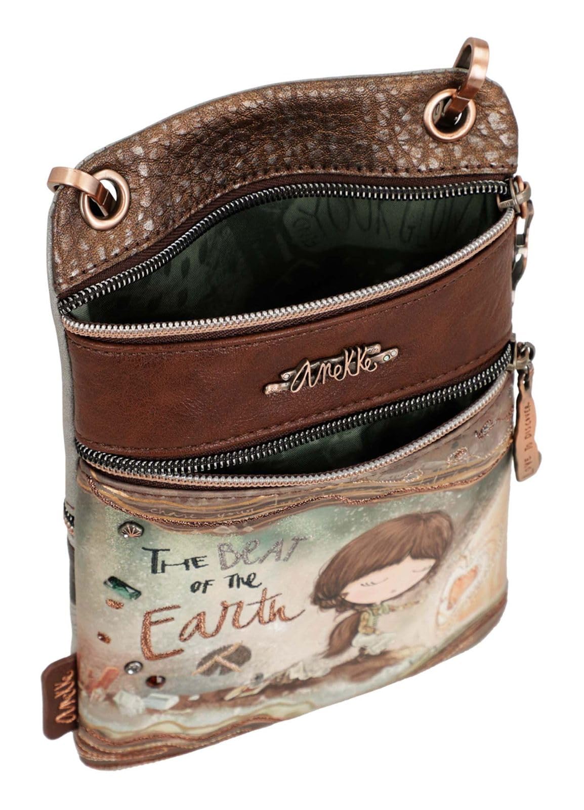 Anekke Core mini borsa a tracolla poliuretano stampa geologica