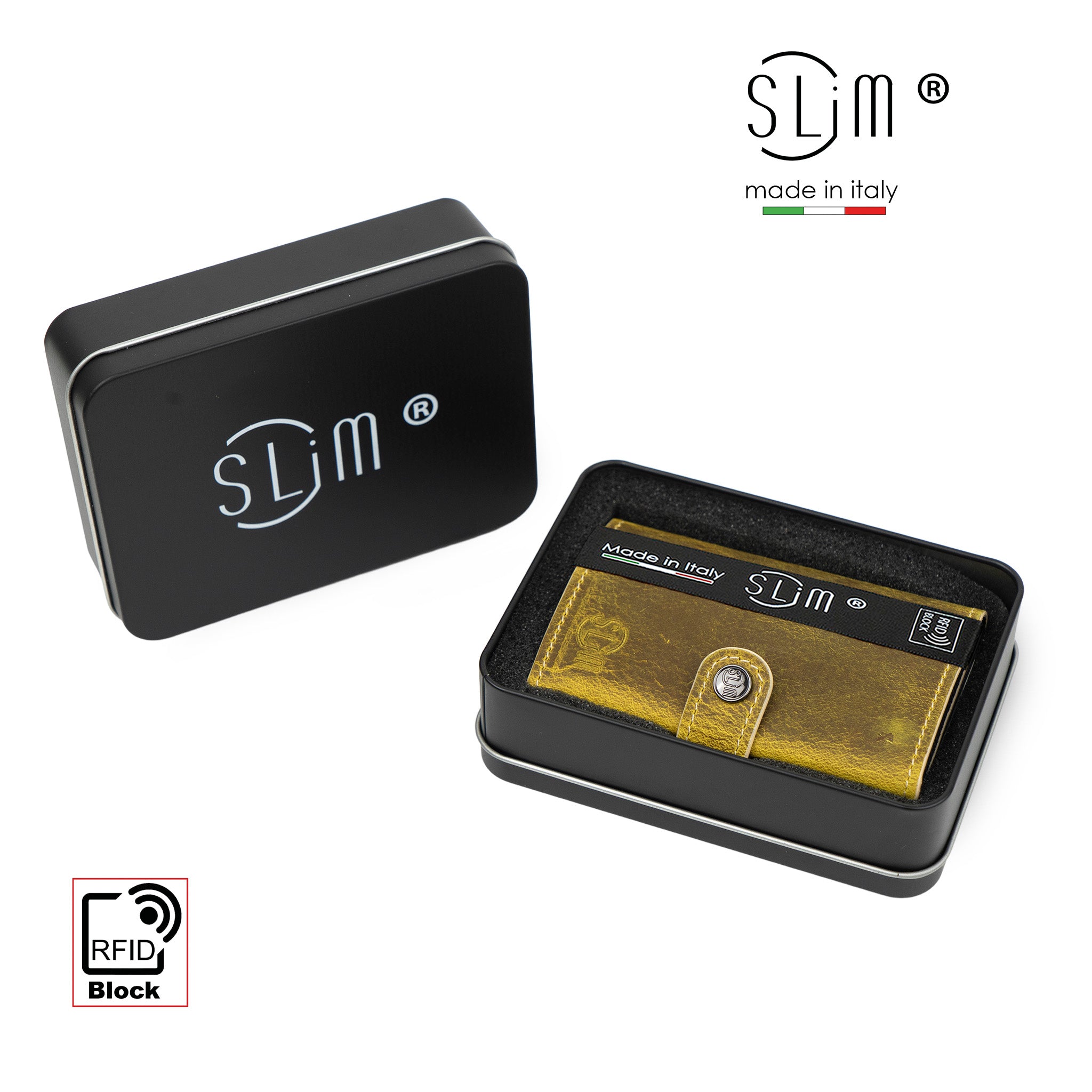 SLim Crazy Horse Sole portacarte zip RFID 12 carte