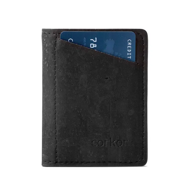 Corkor Wallets Portafoglio Uomo Sughero Nero RFID