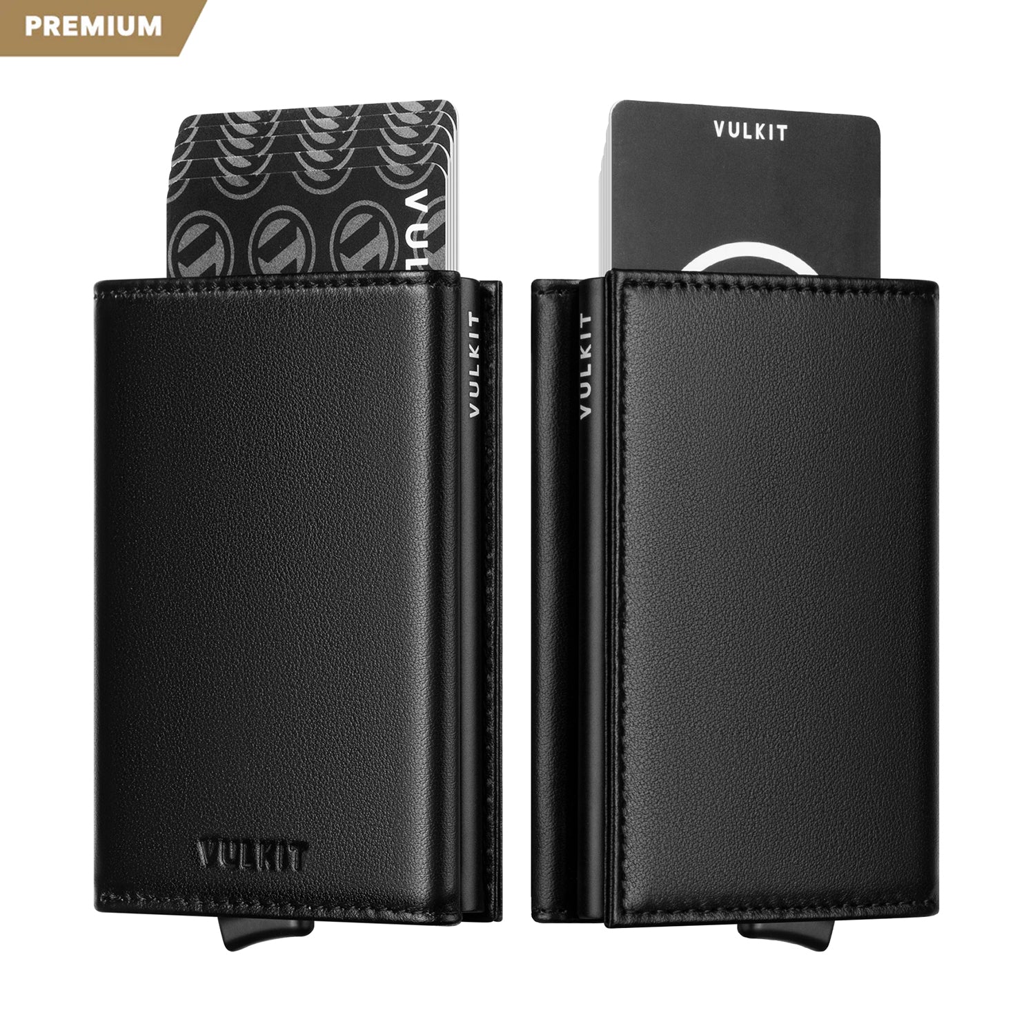VULKIT Card Holders VC208P portafoglio pelle nero RFID