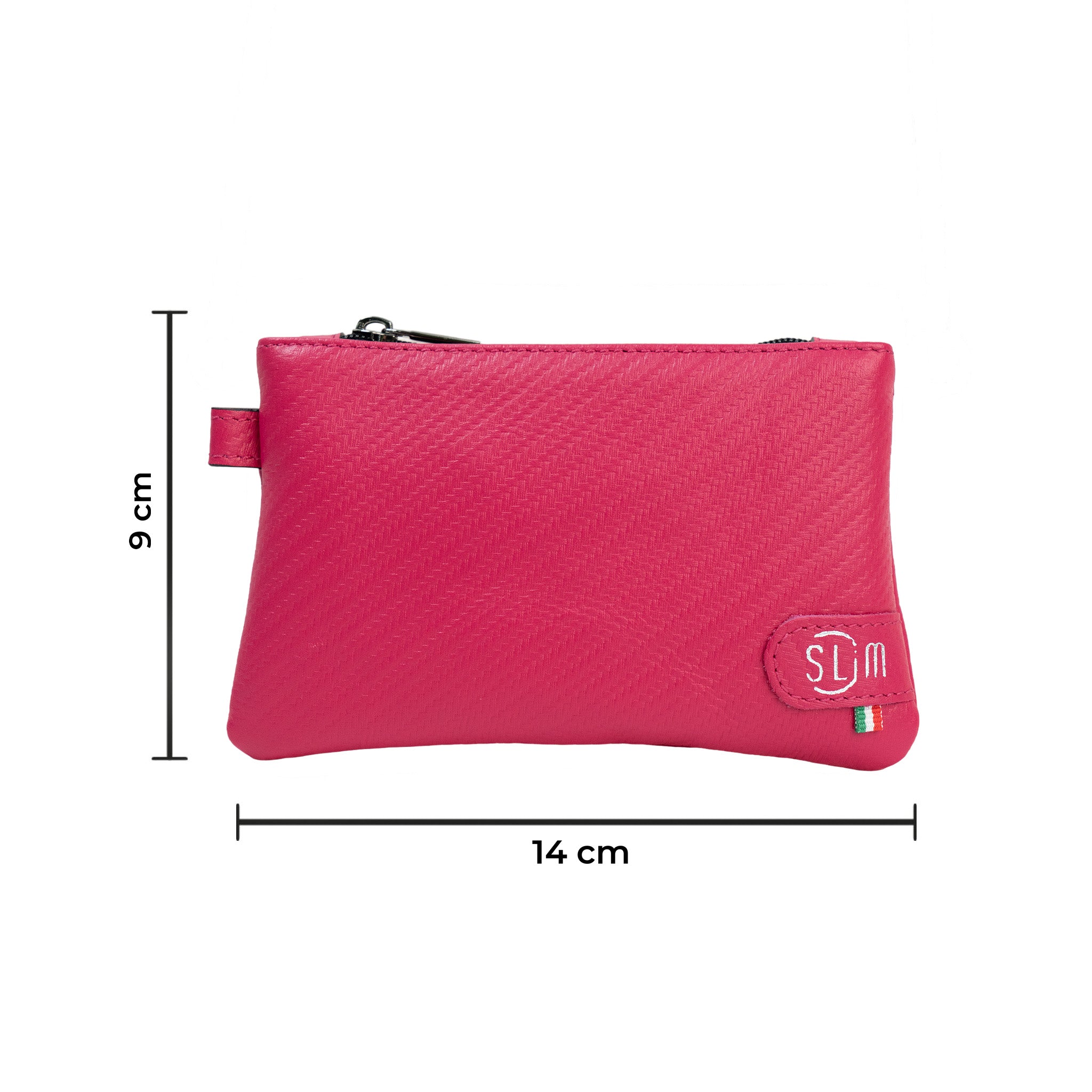 SLim Mini Pochette mini pochette vera pelle Carbon Fucsia