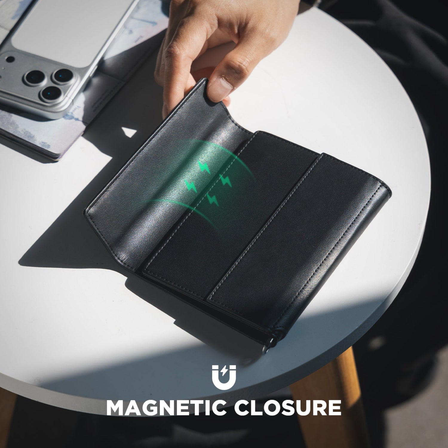 VULKIT VPW115 organizer viaggio pelle verde passaporto RFID