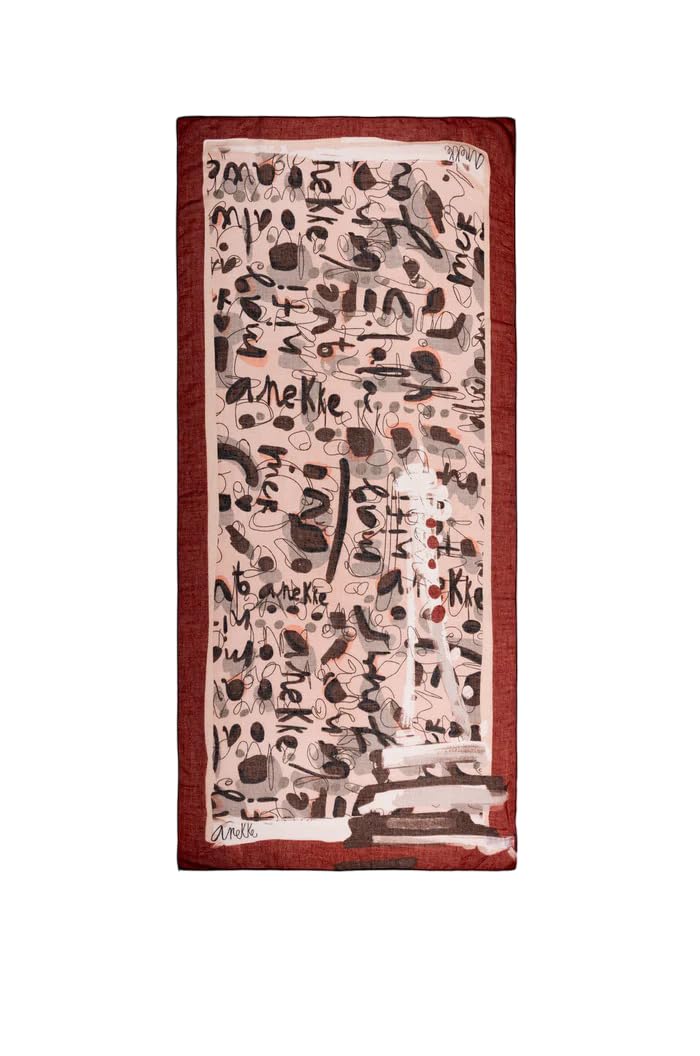 Anekke Sciarpa Donna Stampa Rosso Beige Moda