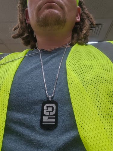 Dango Apparel Dog Tag piastrina acciaio nero 50 mm
