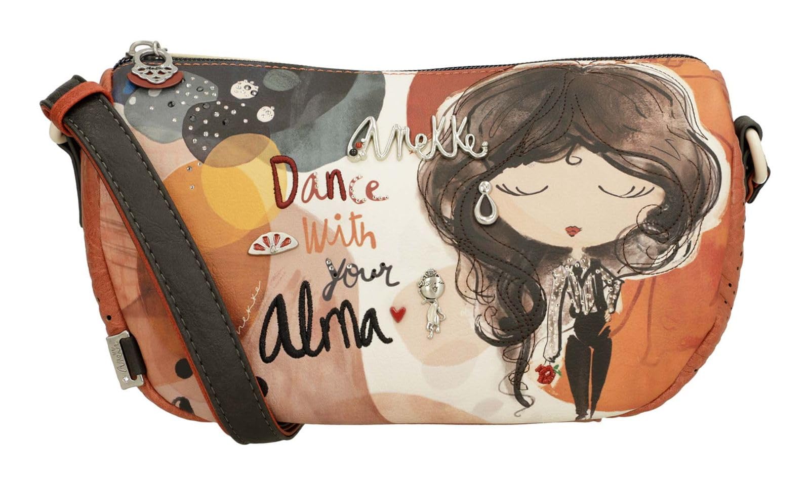 Anekke Alma borsa a tracolla ovale multicolore 24,5 cm