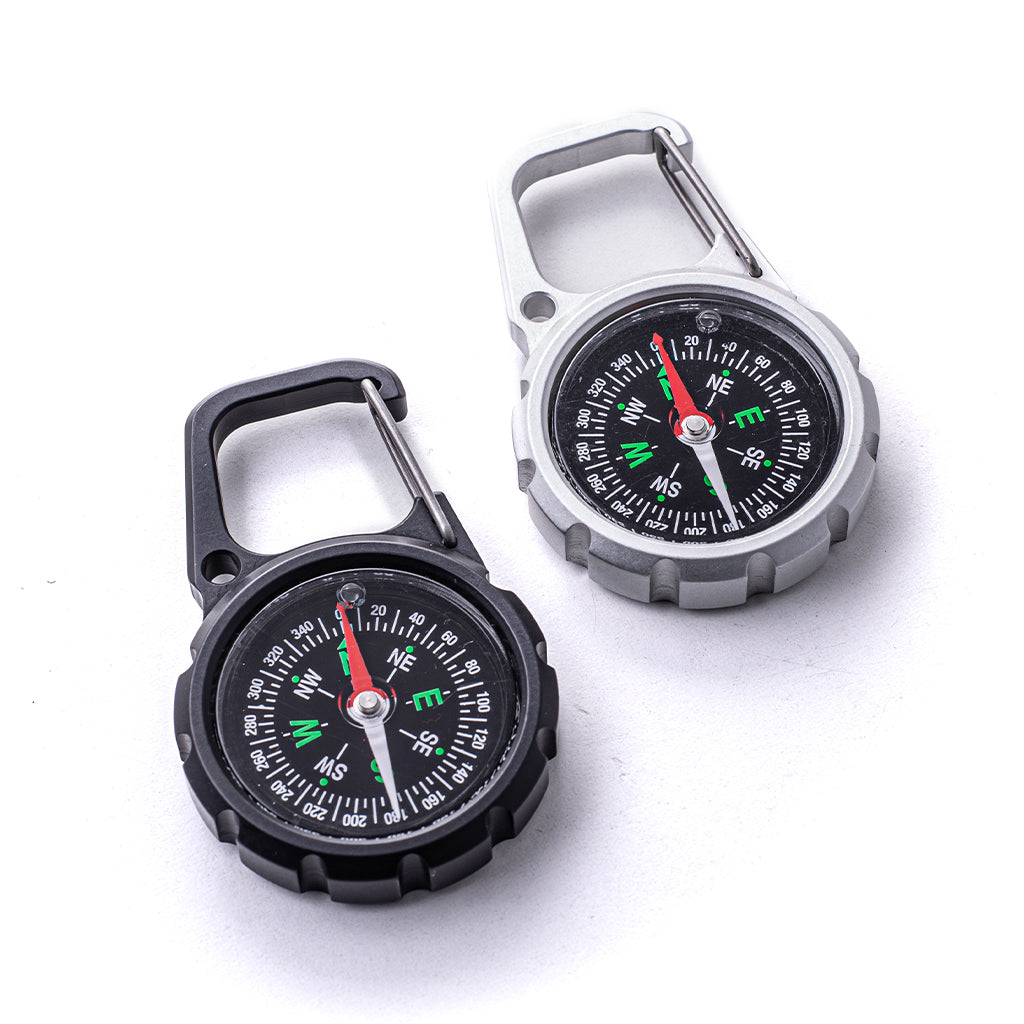 Dango Compass XL bussola alluminio Jet Black con moschettone