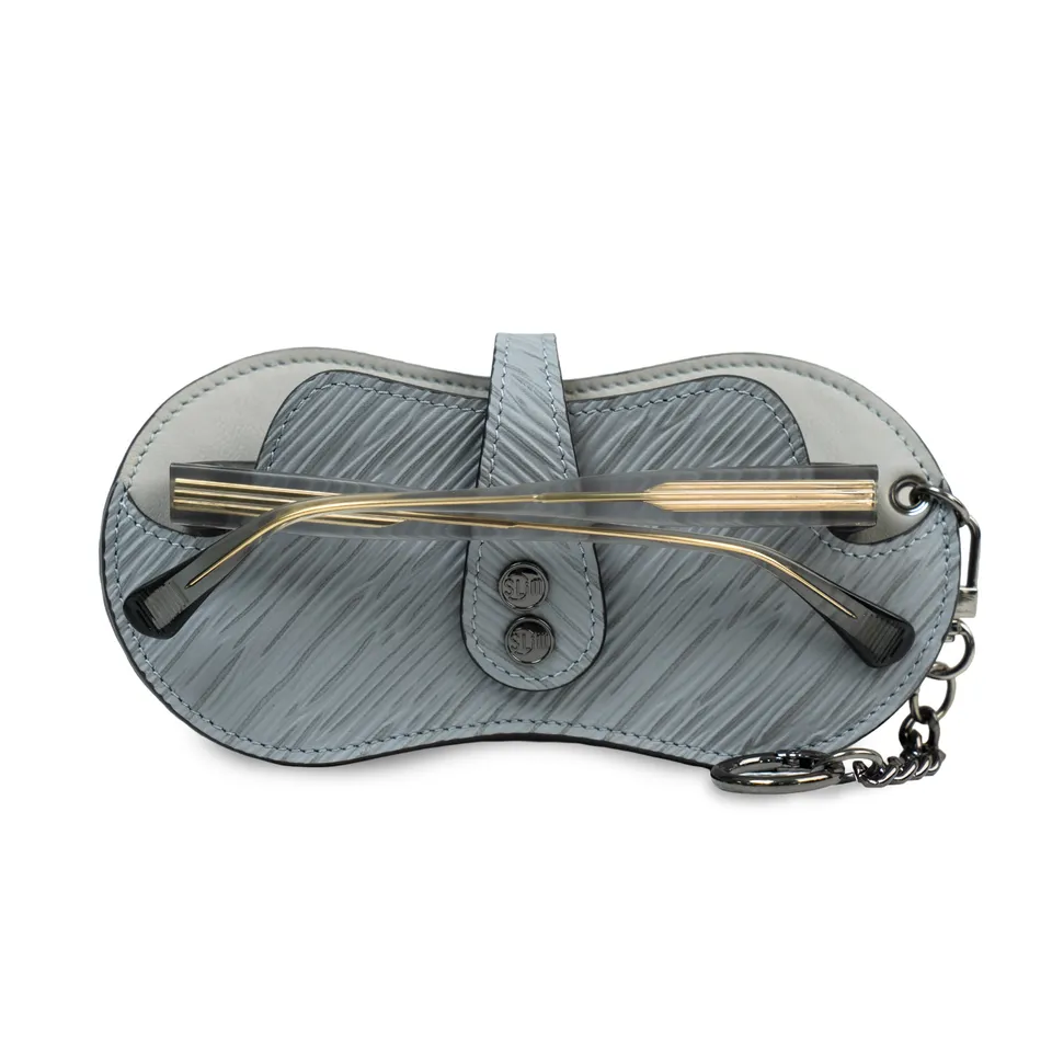 SLim Vision Epi Grigio portaocchiali vera pelle