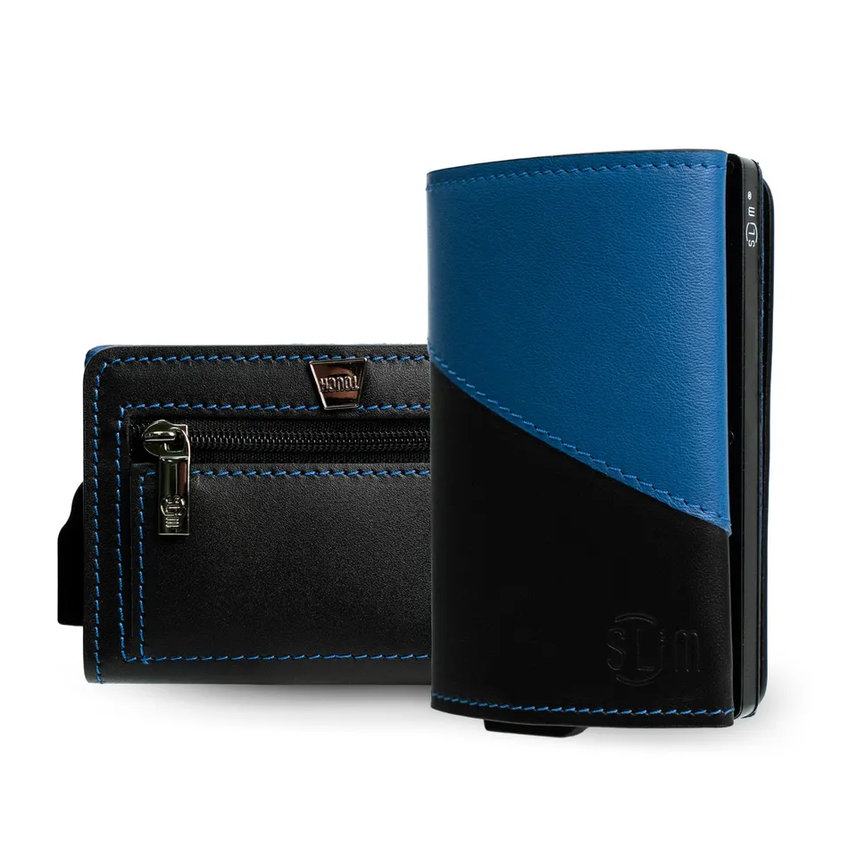 SLim Touch portafoglio bicolor neroazzurro RFID