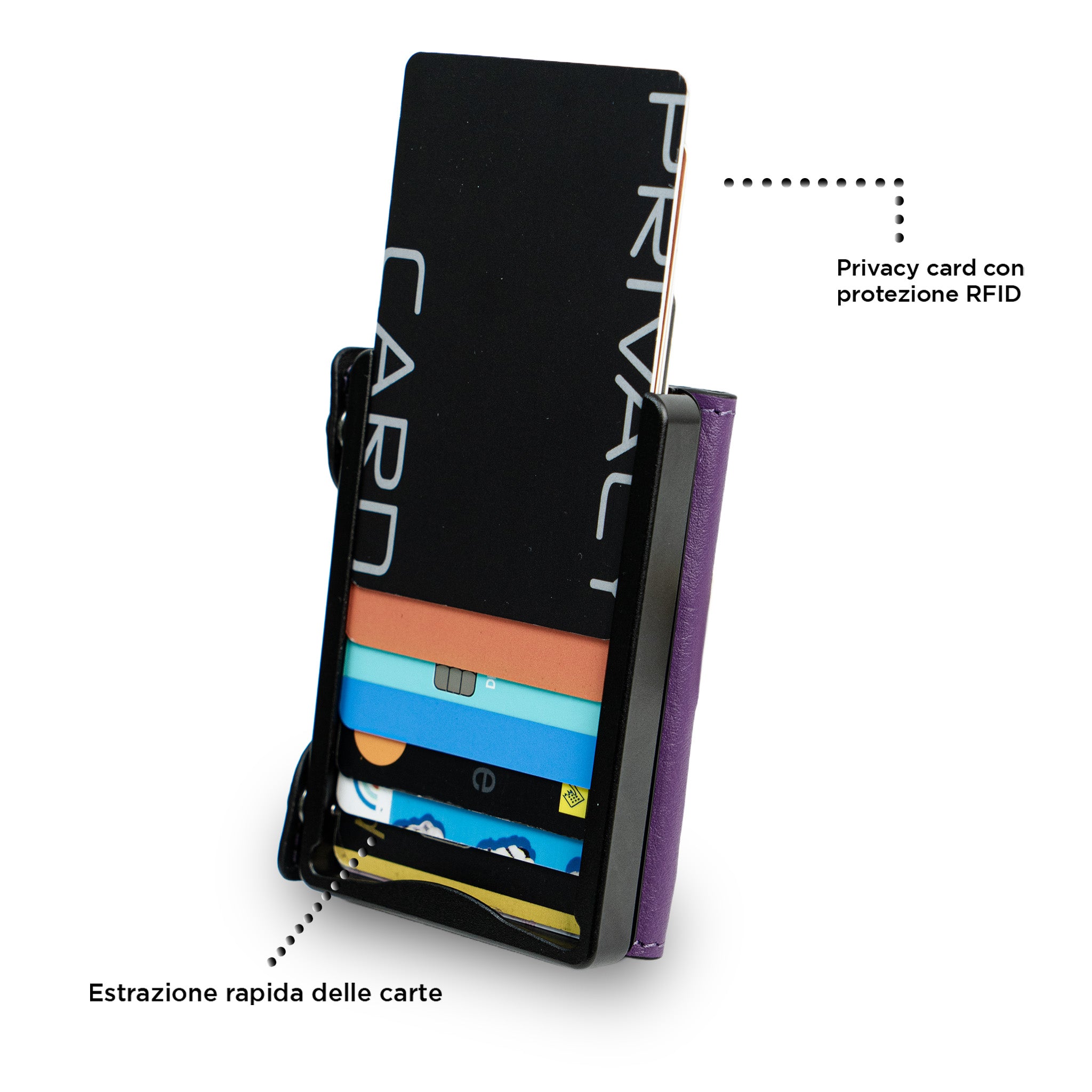 SLim Be Tasck struzzo viola custodia pelle compatta