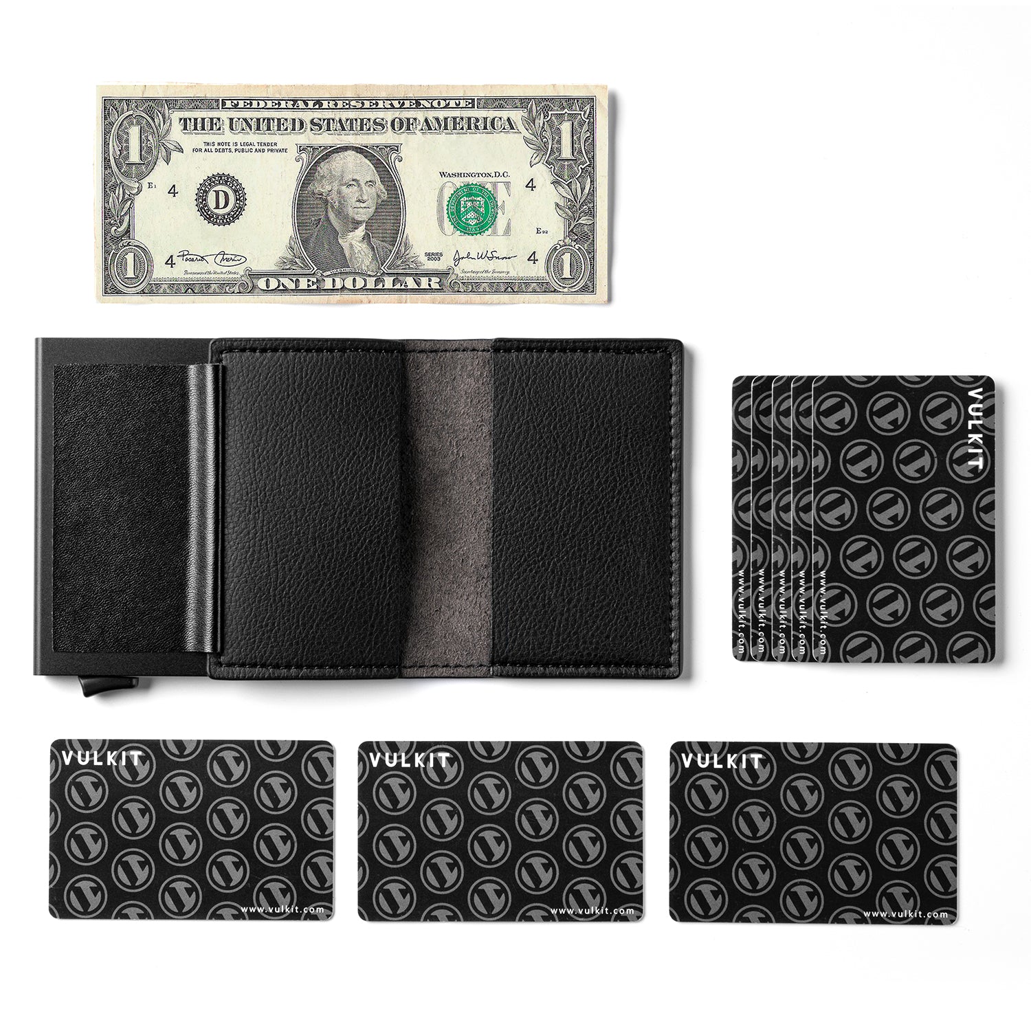 VULKIT VC201 porta carte alluminio RFID marrone bifold
