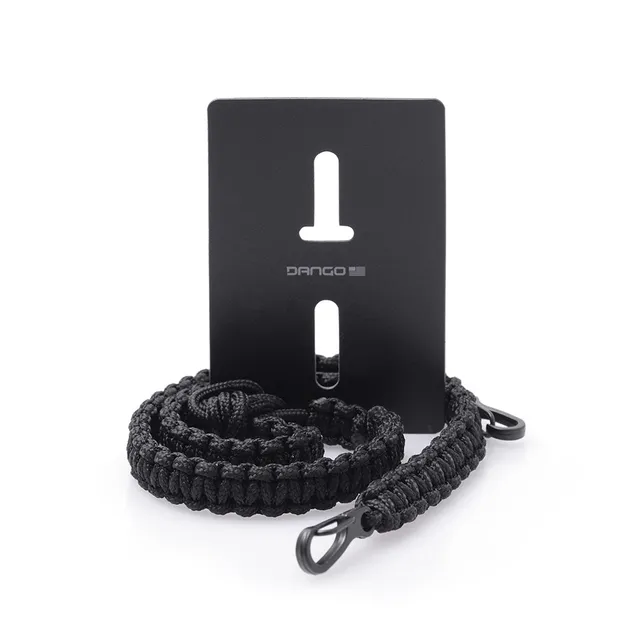 Dango Cords Tethers laccetto collo paracord nero con porta badge
