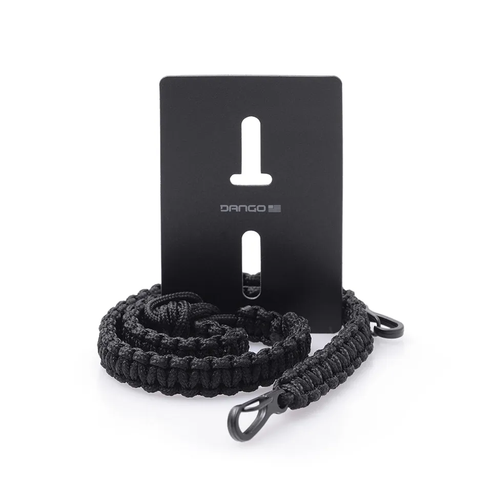 Dango Cords Tethers laccetto collo paracord nero con porta badge