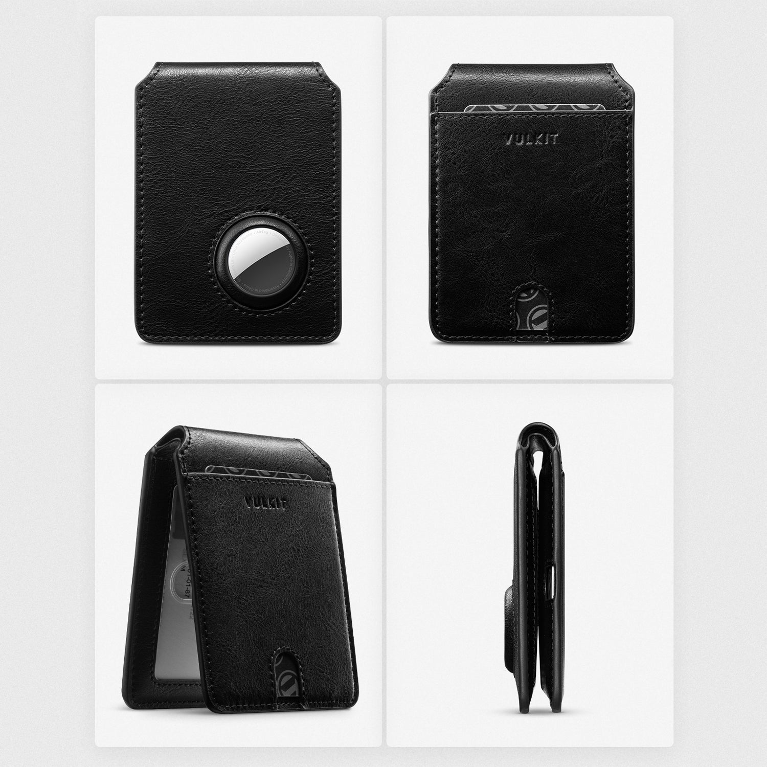 VULKIT AirTag Holder Wallet VW127 portafoglio RFID nero