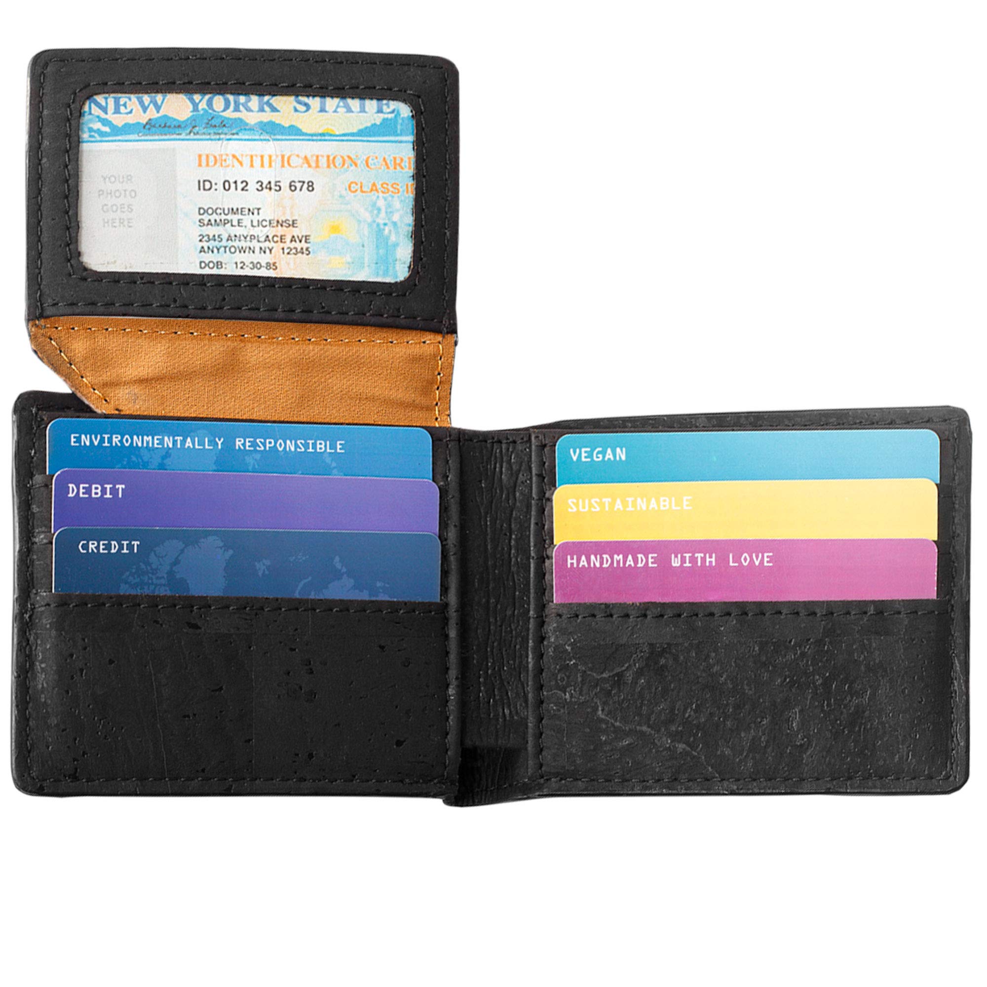 Corkor Wallets portafoglio bifold sughero nero RFID