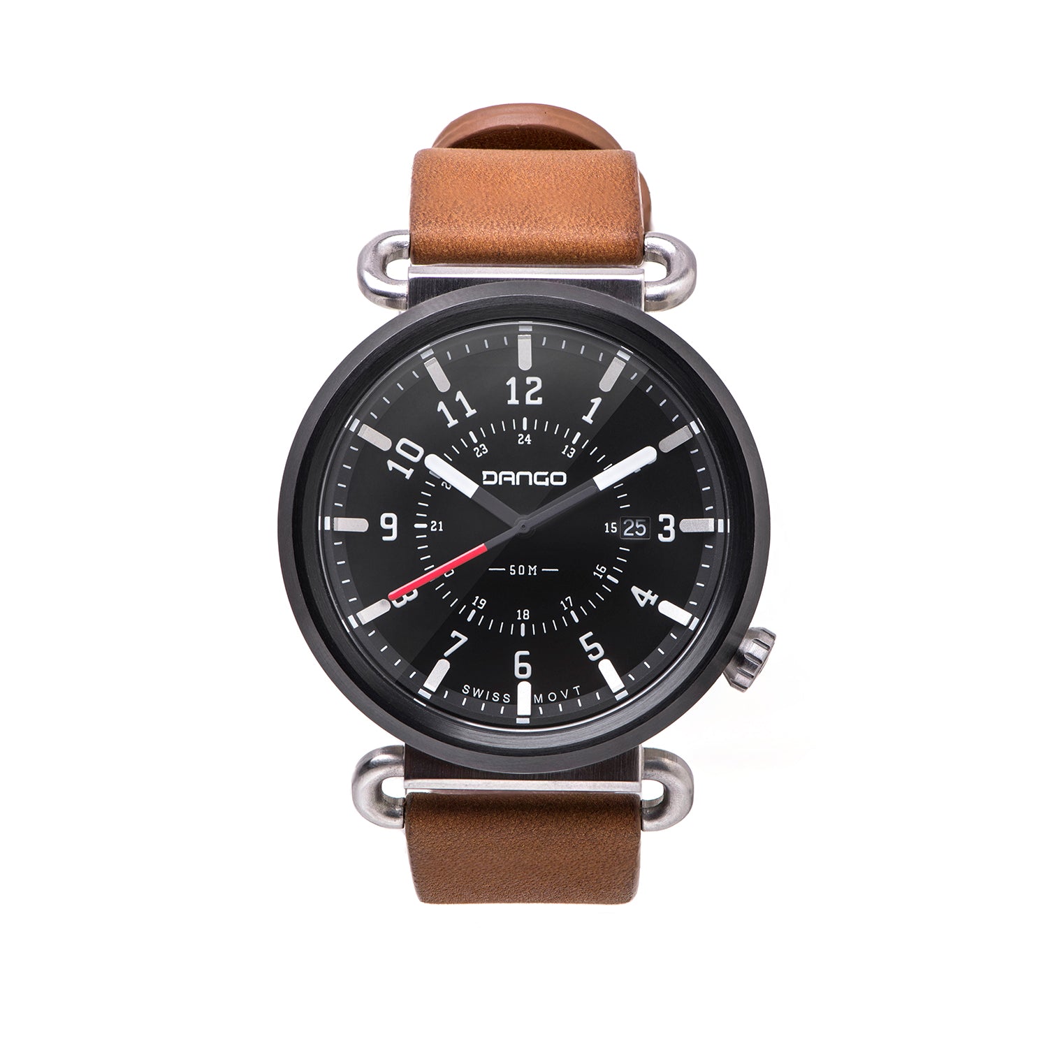 Dango Trek TK-01 orologio pelle italiana Whiskey Brown 45mm
